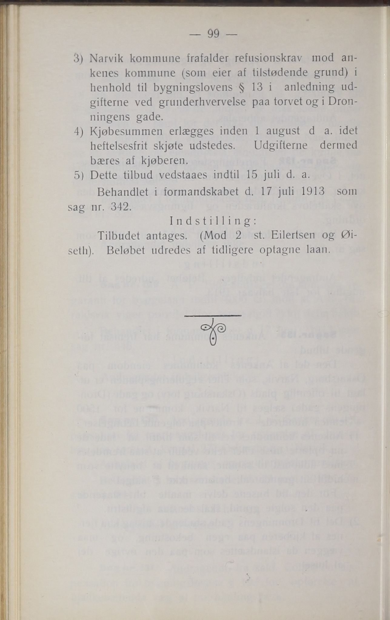 Narvik kommune. Formannskap , AIN/K-18050.150/A/Ab/L0003: Møtebok, 1913