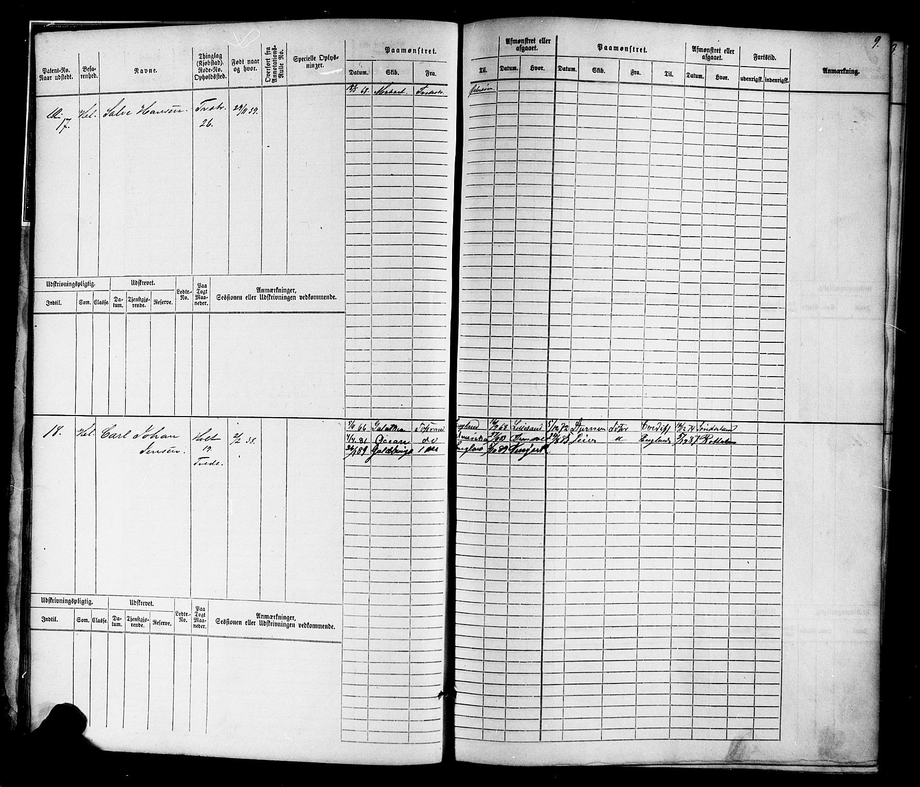 Tvedestrand mønstringskrets, AV/SAK-2031-0011/F/Fb/L0015: Hovedrulle nr 1-766, U-31, 1869-1900, s. 10