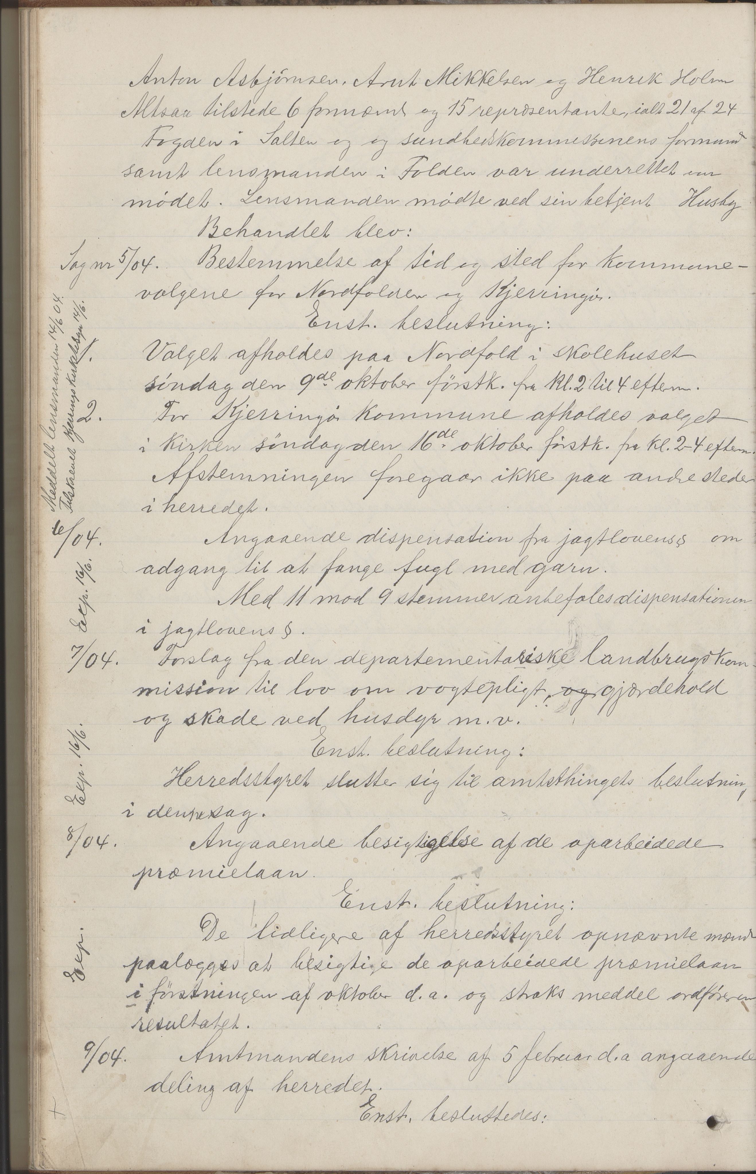 Kjerringøy kommune. Formannskapet, AIN/K-18441.150/A/Aa/L0002: Forhandlingsprotokoll Norfolden- Kjerringø formanskap, 1900-1911