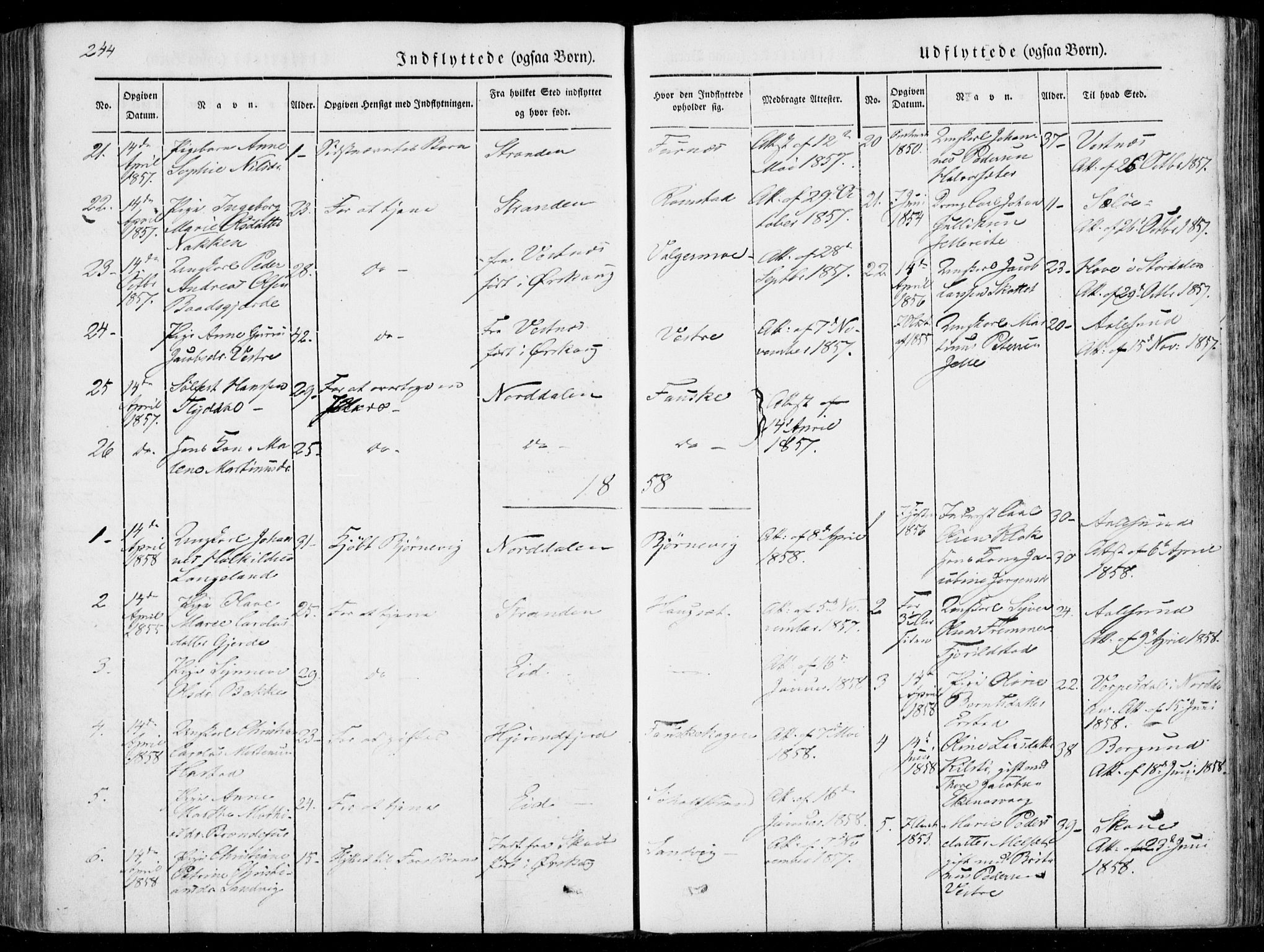 Ministerialprotokoller, klokkerbøker og fødselsregistre - Møre og Romsdal, SAT/A-1454/522/L0313: Ministerialbok nr. 522A08, 1852-1862, s. 244