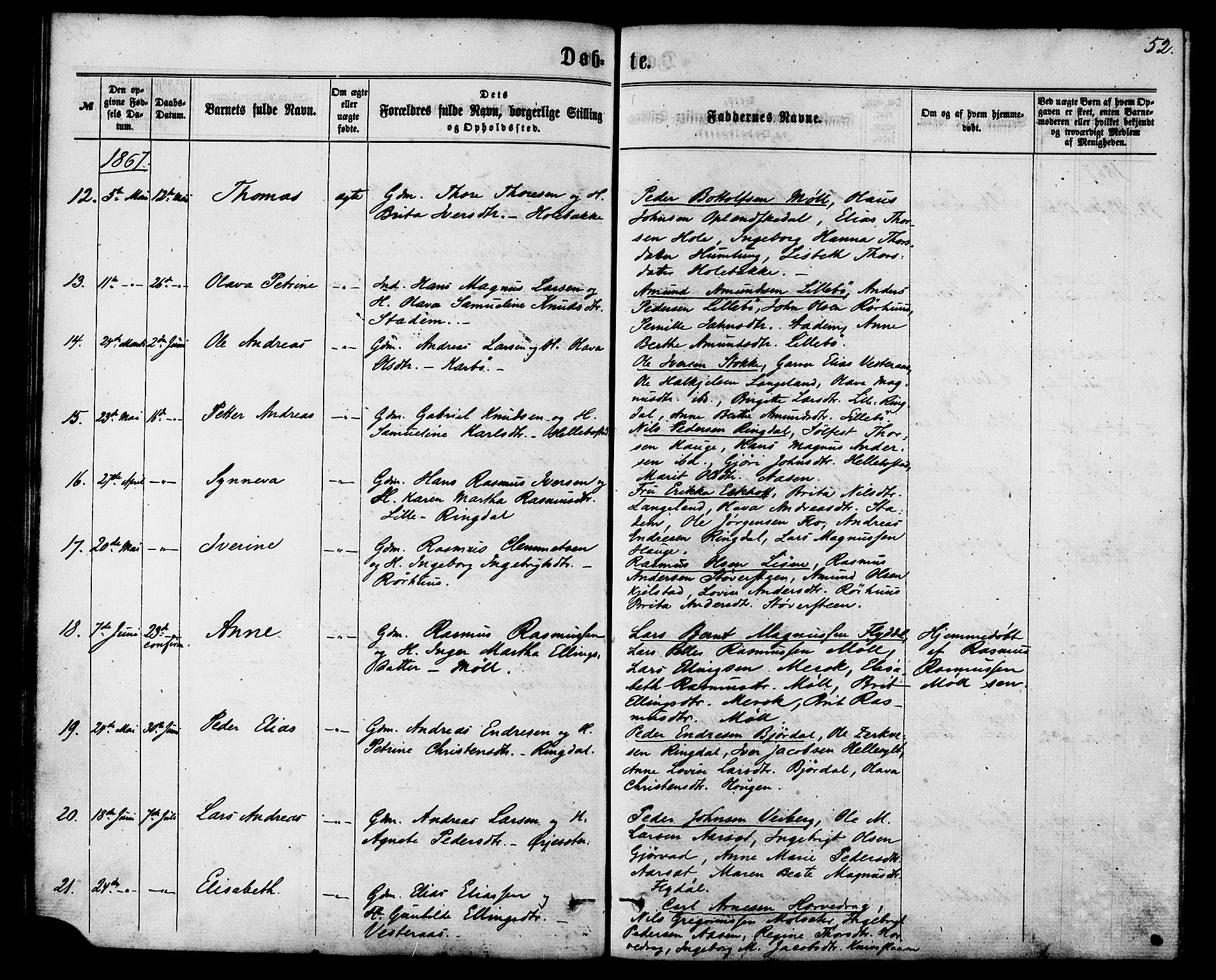 Ministerialprotokoller, klokkerbøker og fødselsregistre - Møre og Romsdal, AV/SAT-A-1454/517/L0226: Ministerialbok nr. 517A06, 1862-1881, s. 52