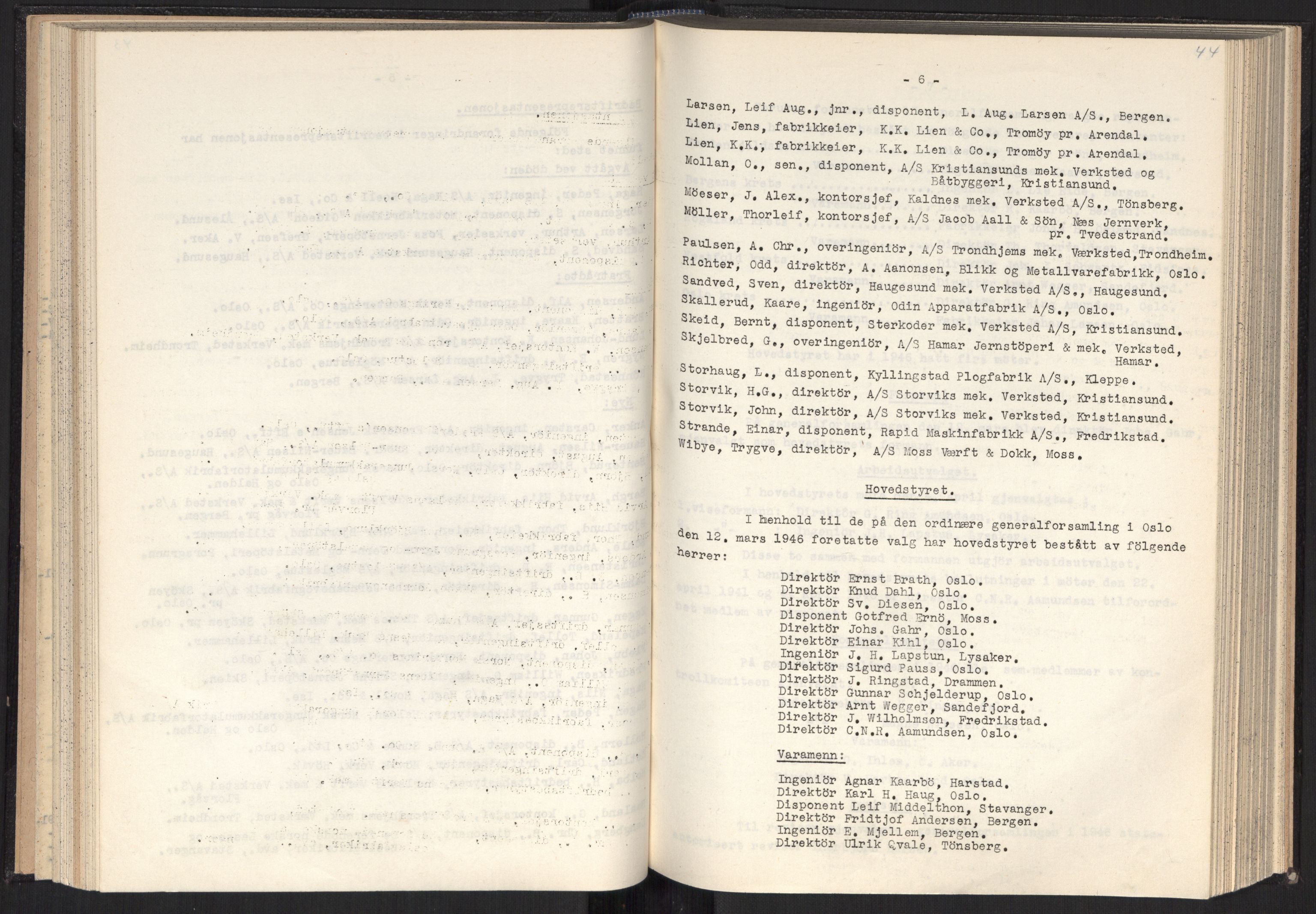 Teknologibedriftenes Landsforening TBL, AV/RA-PA-1700/A/Ad/L0007: Årsberetning med register, 1940-1951, s. 44