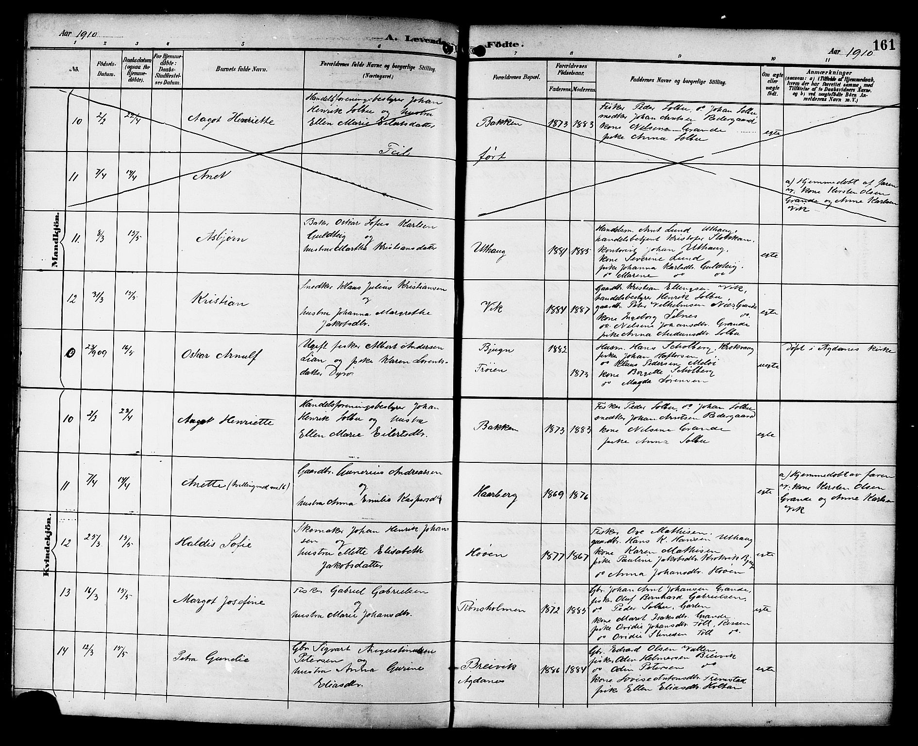 Ministerialprotokoller, klokkerbøker og fødselsregistre - Sør-Trøndelag, SAT/A-1456/659/L0746: Klokkerbok nr. 659C03, 1893-1912, s. 161