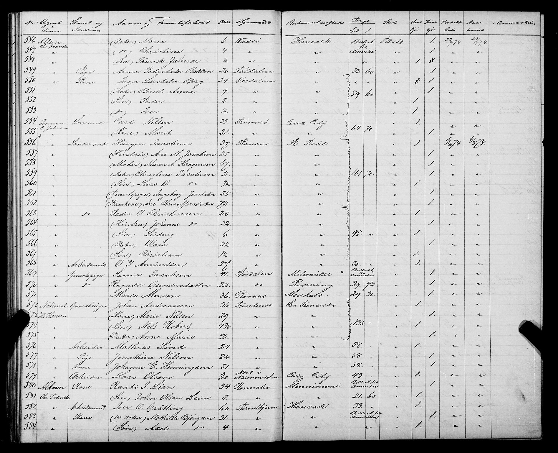 Trondheim politikammer, AV/SAT-A-1887/1/32/L0003: Emigrantprotokoll III, 1872-1878