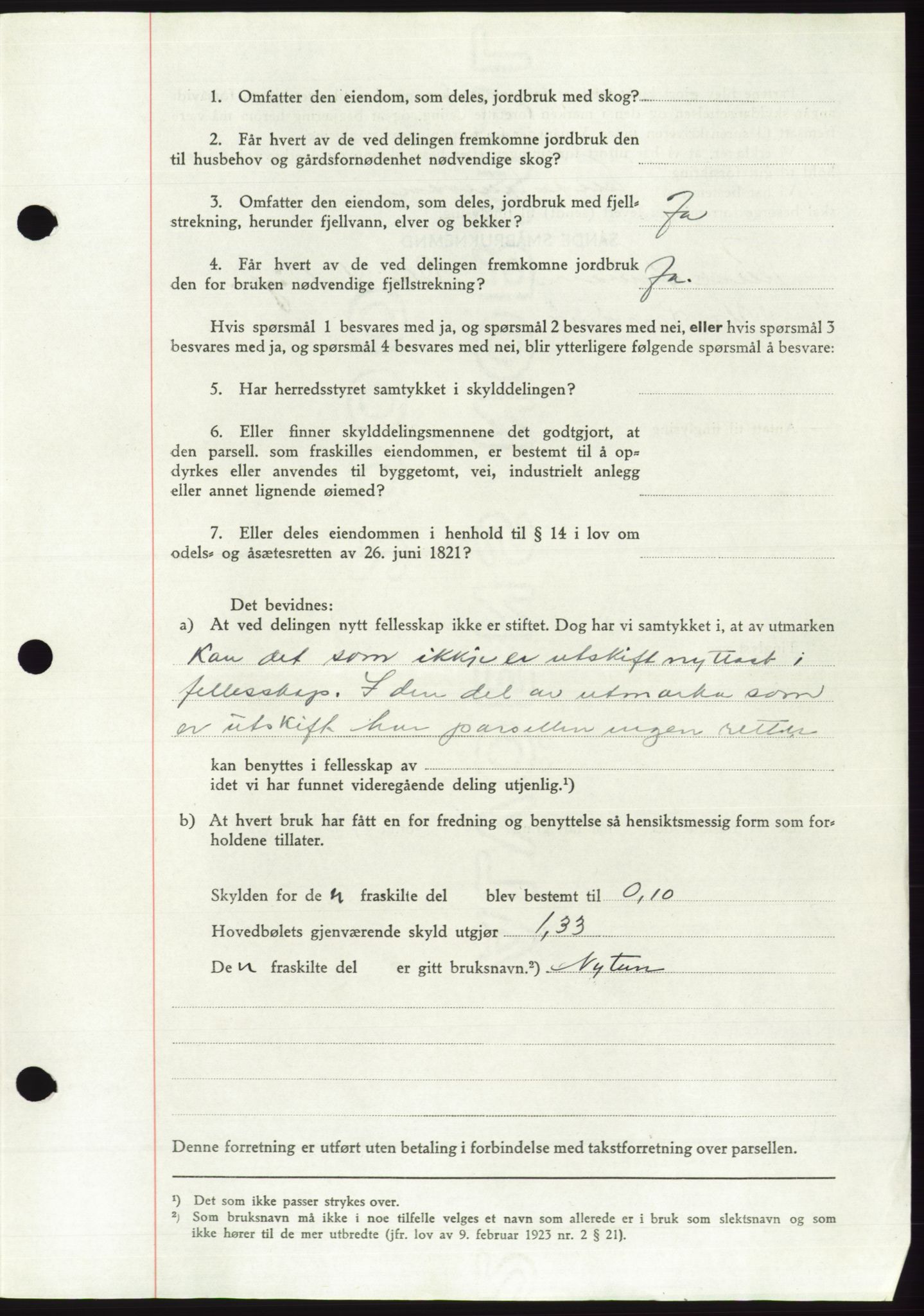 Søre Sunnmøre sorenskriveri, AV/SAT-A-4122/1/2/2C/L0085: Pantebok nr. 11A, 1949-1949, Dagboknr: 1897/1949