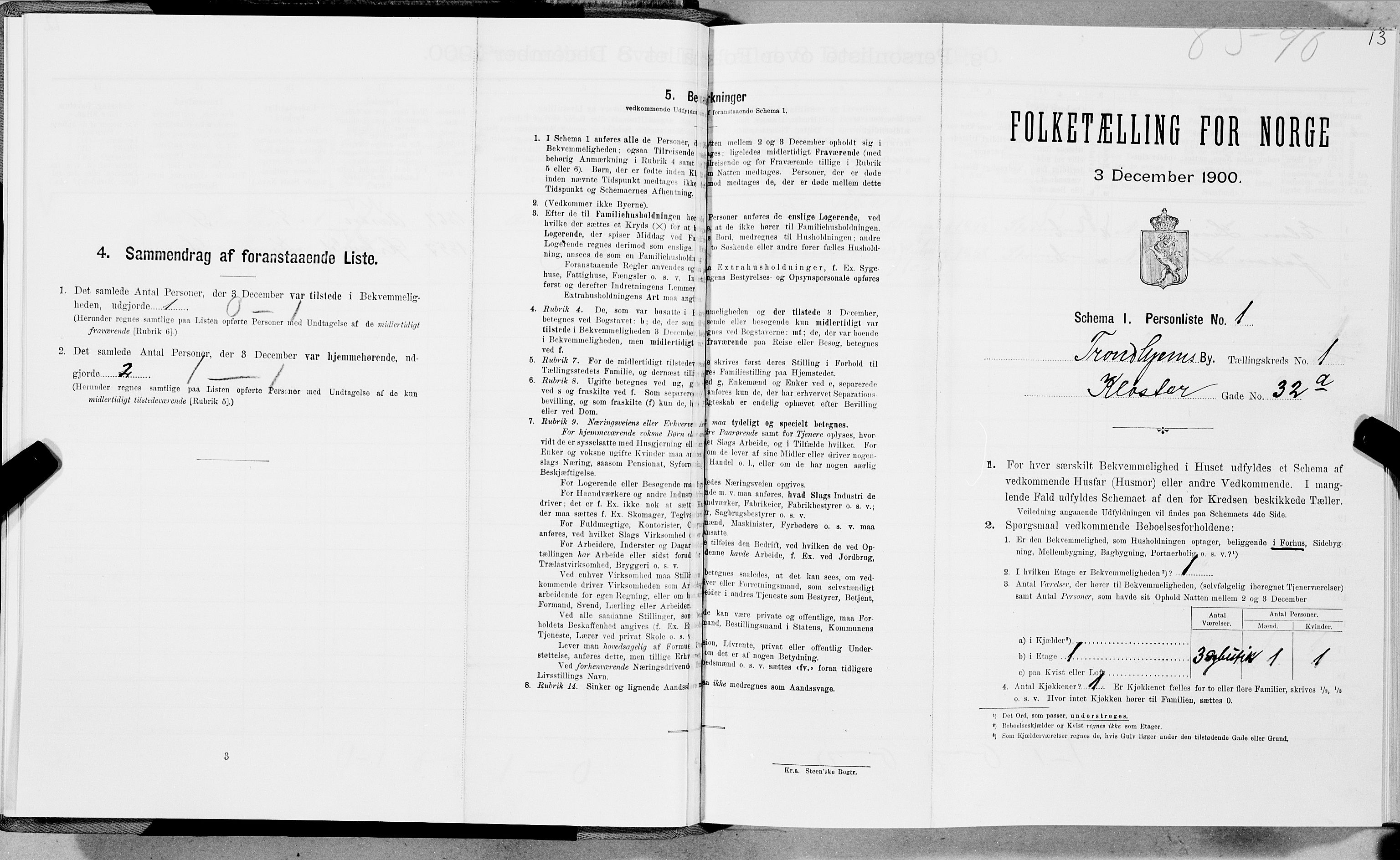 SAT, Folketelling 1900 for 1601 Trondheim kjøpstad, 1900, s. 183