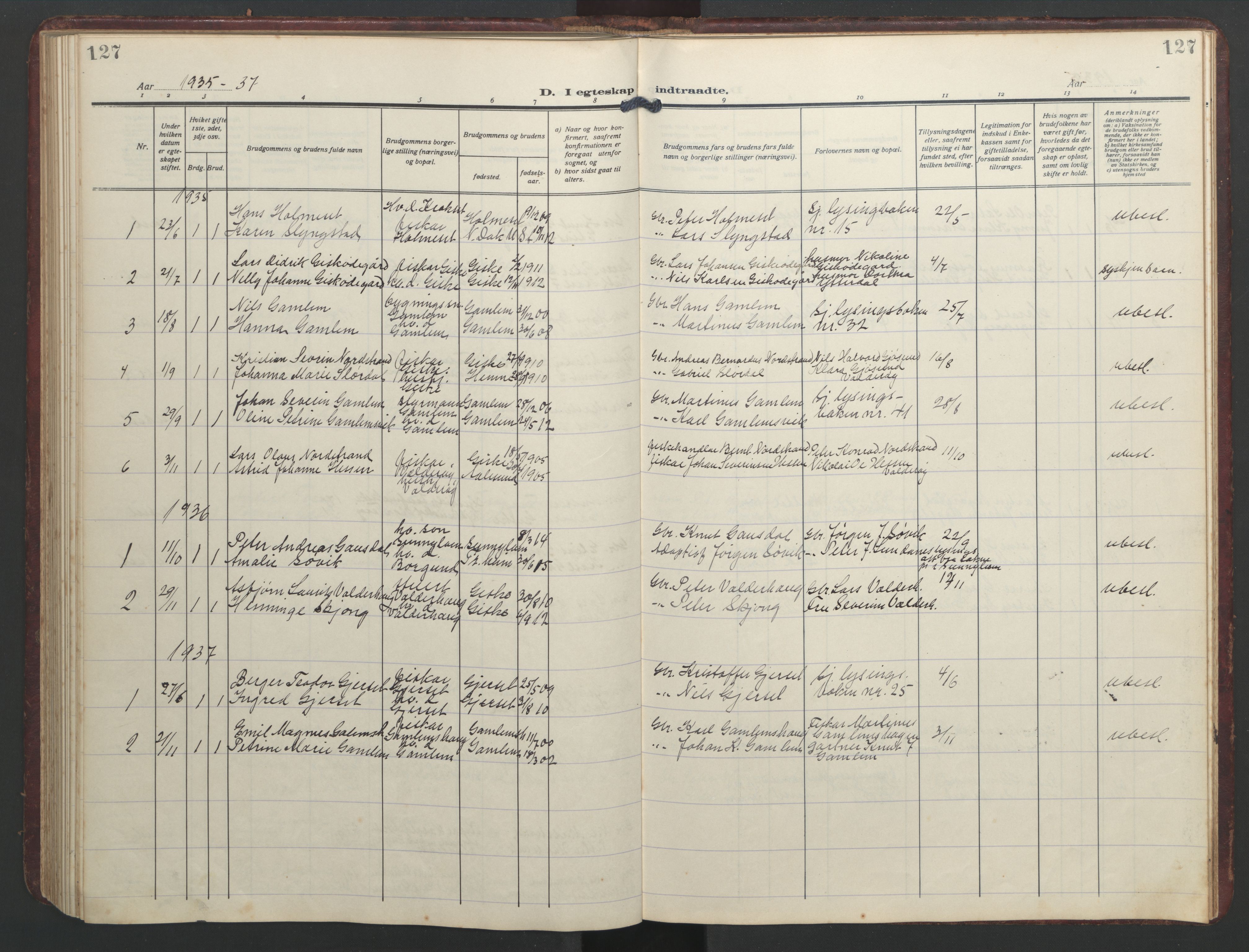 Ministerialprotokoller, klokkerbøker og fødselsregistre - Møre og Romsdal, SAT/A-1454/526/L0384: Klokkerbok nr. 526C01, 1917-1952, s. 127