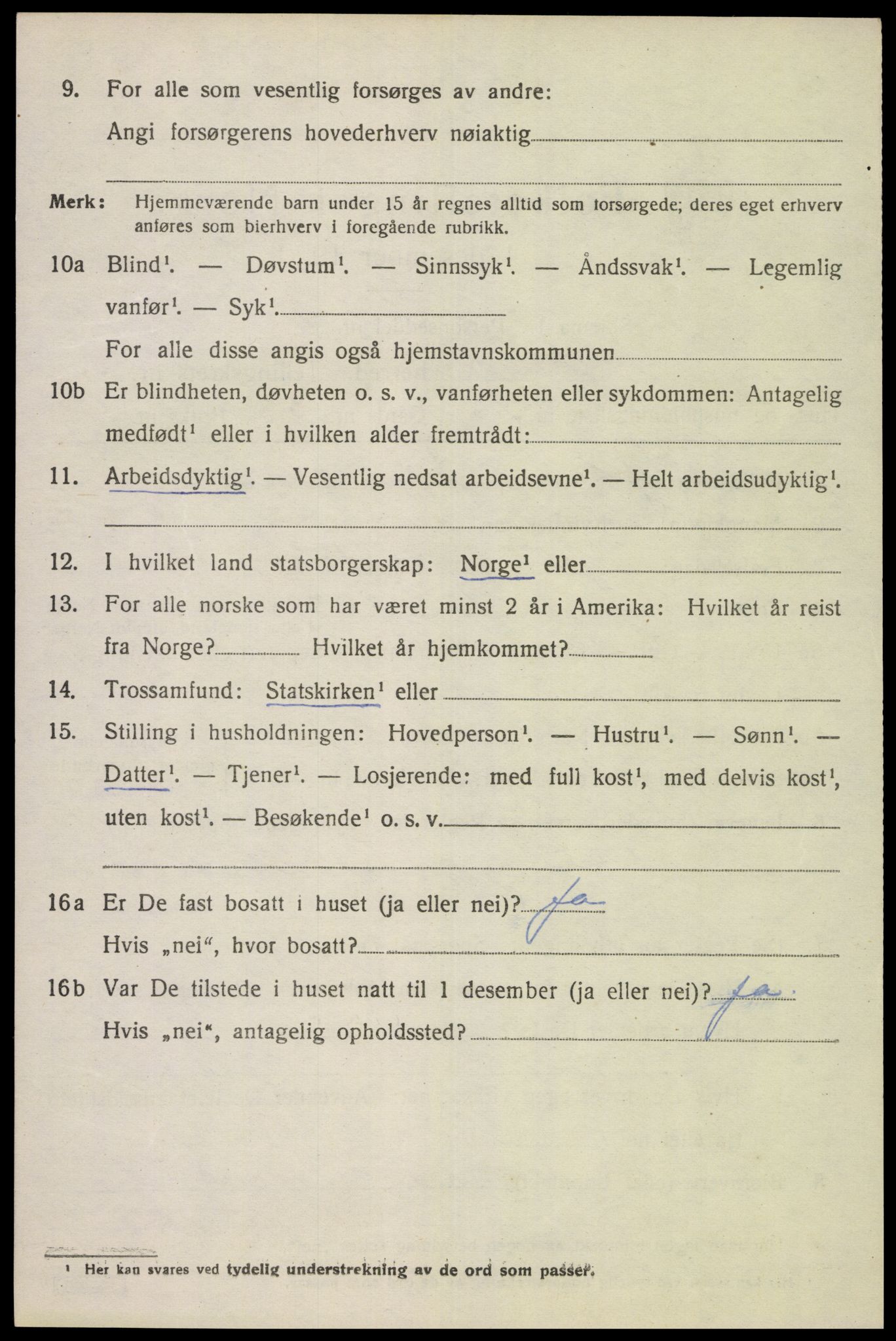 SAK, Folketelling 1920 for 1039 Herad herred, 1920, s. 1307