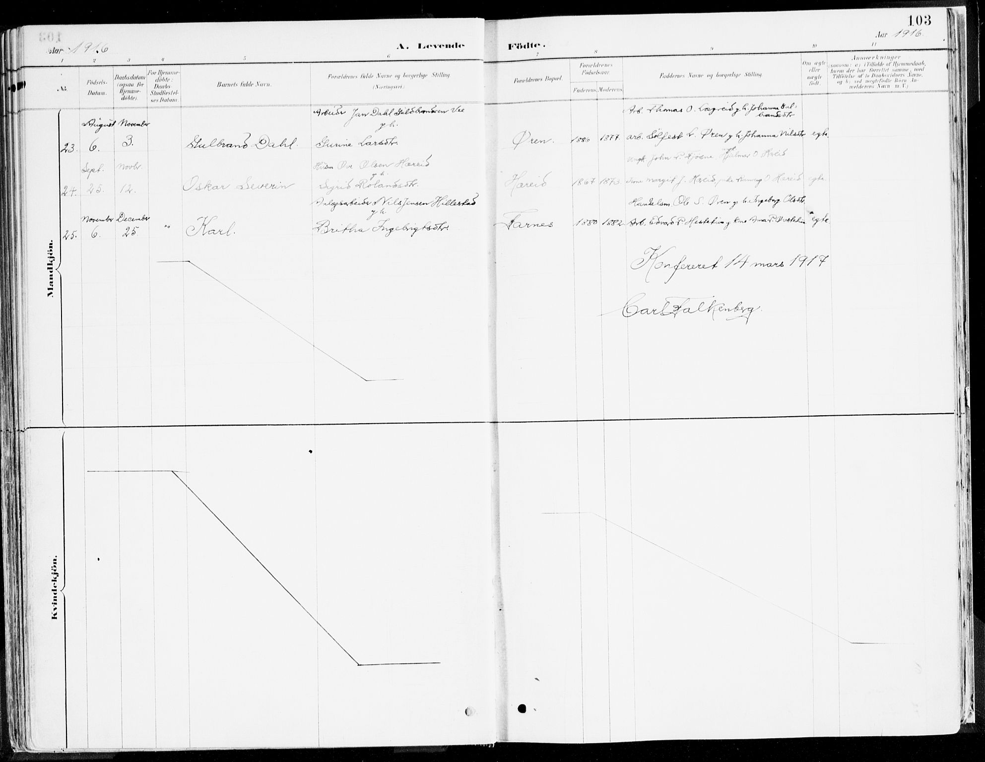 Årdal sokneprestembete, SAB/A-81701: Ministerialbok nr. A 5, 1887-1917, s. 103