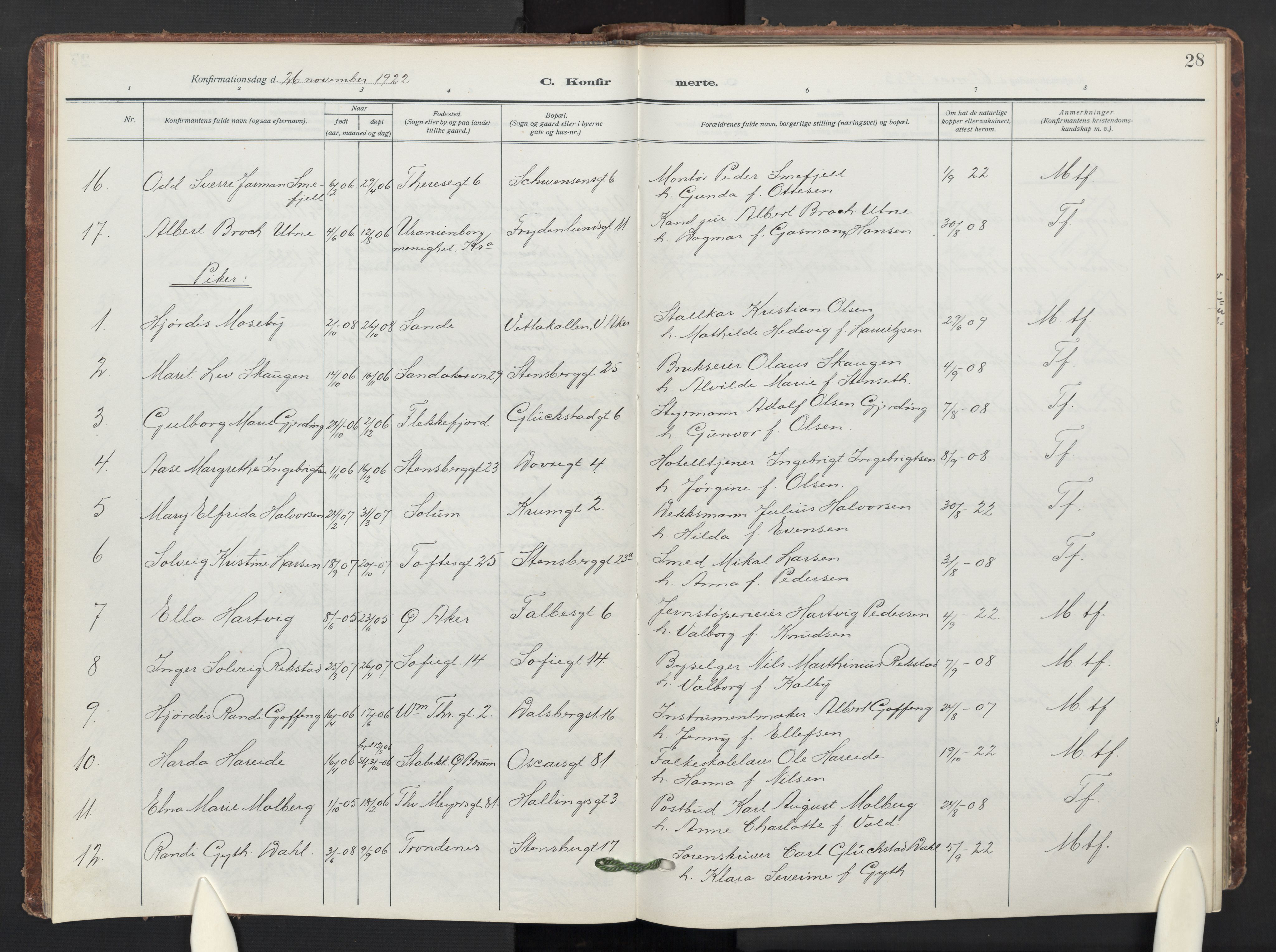 Markus prestekontor Kirkebøker, AV/SAO-A-10830/F/L0002: Ministerialbok nr. 2, 1917-1949, s. 28