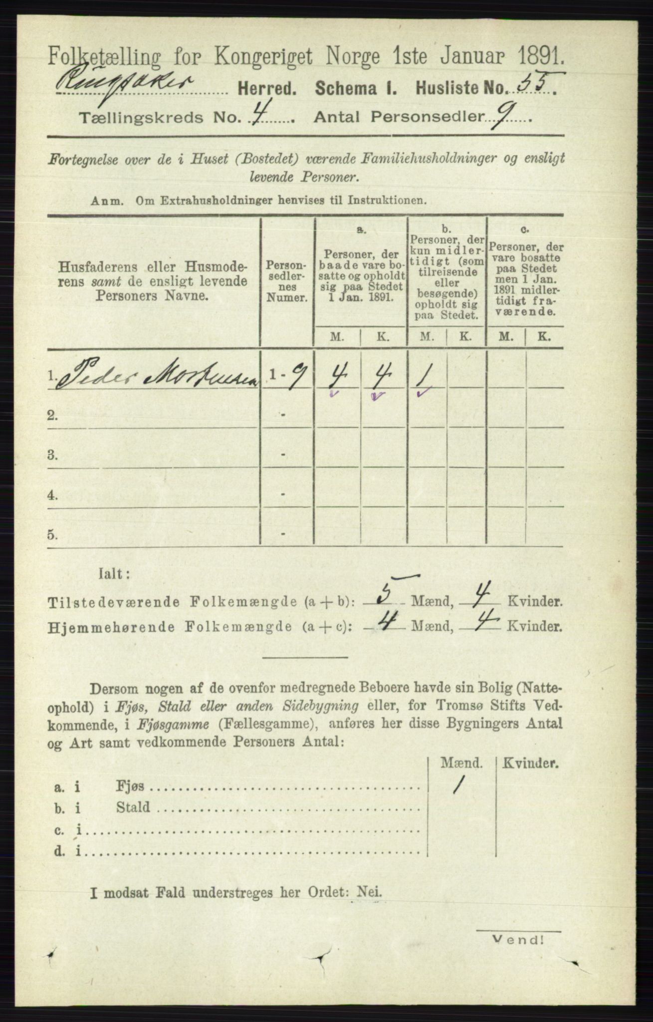 RA, Folketelling 1891 for 0412 Ringsaker herred, 1891, s. 1736