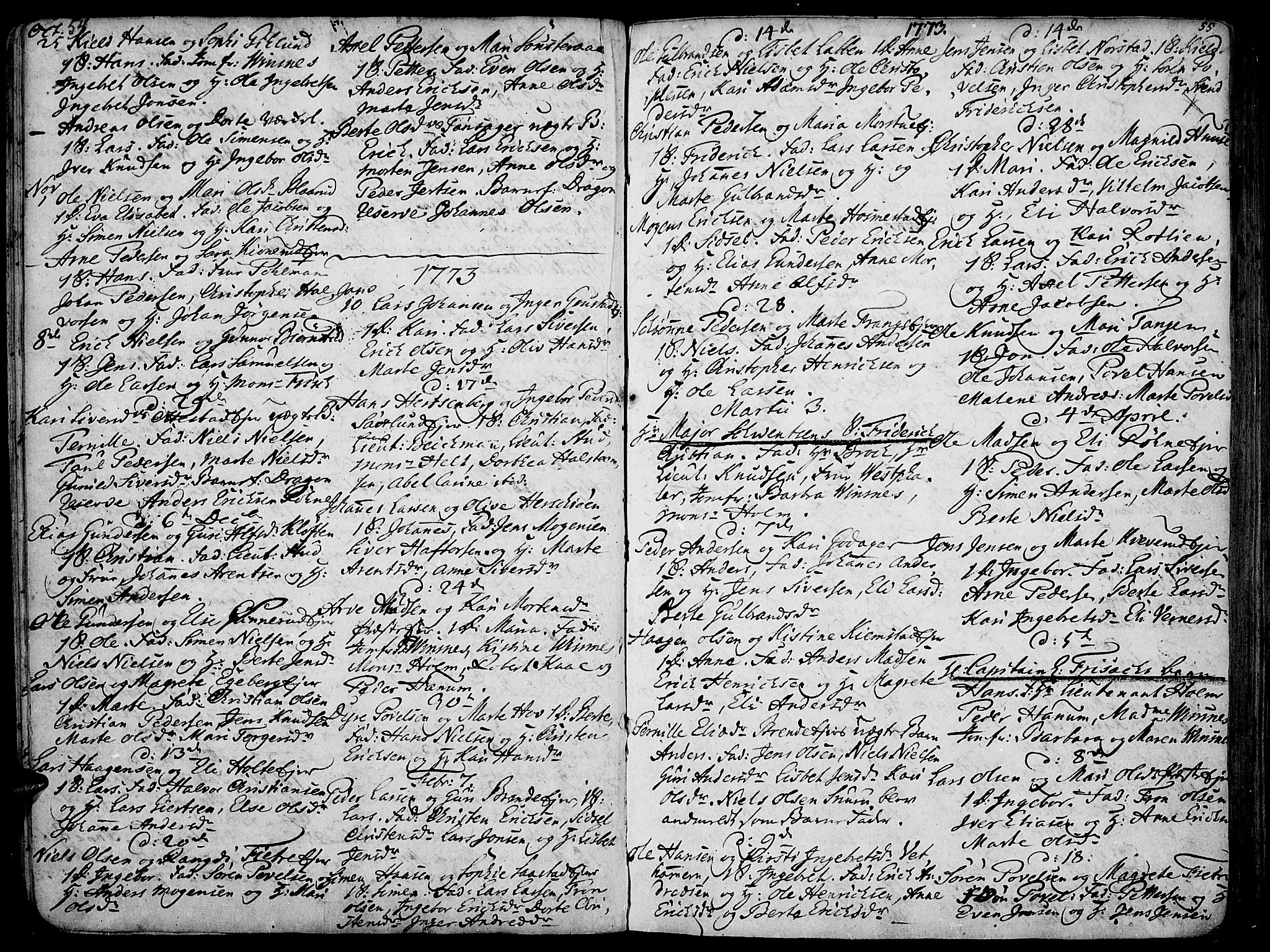Stange prestekontor, AV/SAH-PREST-002/K/L0006: Ministerialbok nr. 6, 1762-1787, s. 54-55