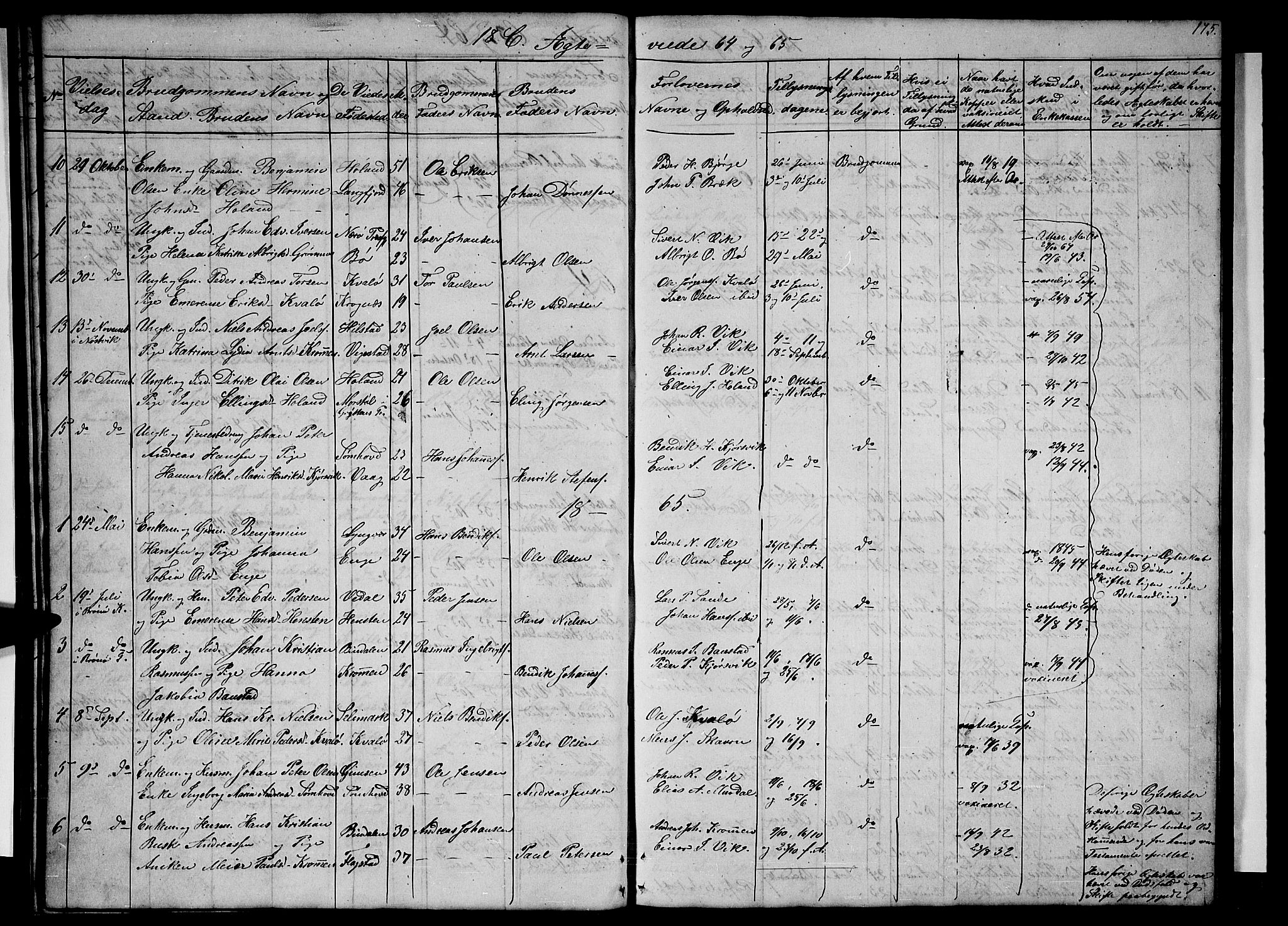 Ministerialprotokoller, klokkerbøker og fødselsregistre - Nordland, SAT/A-1459/812/L0187: Klokkerbok nr. 812C05, 1850-1883, s. 175