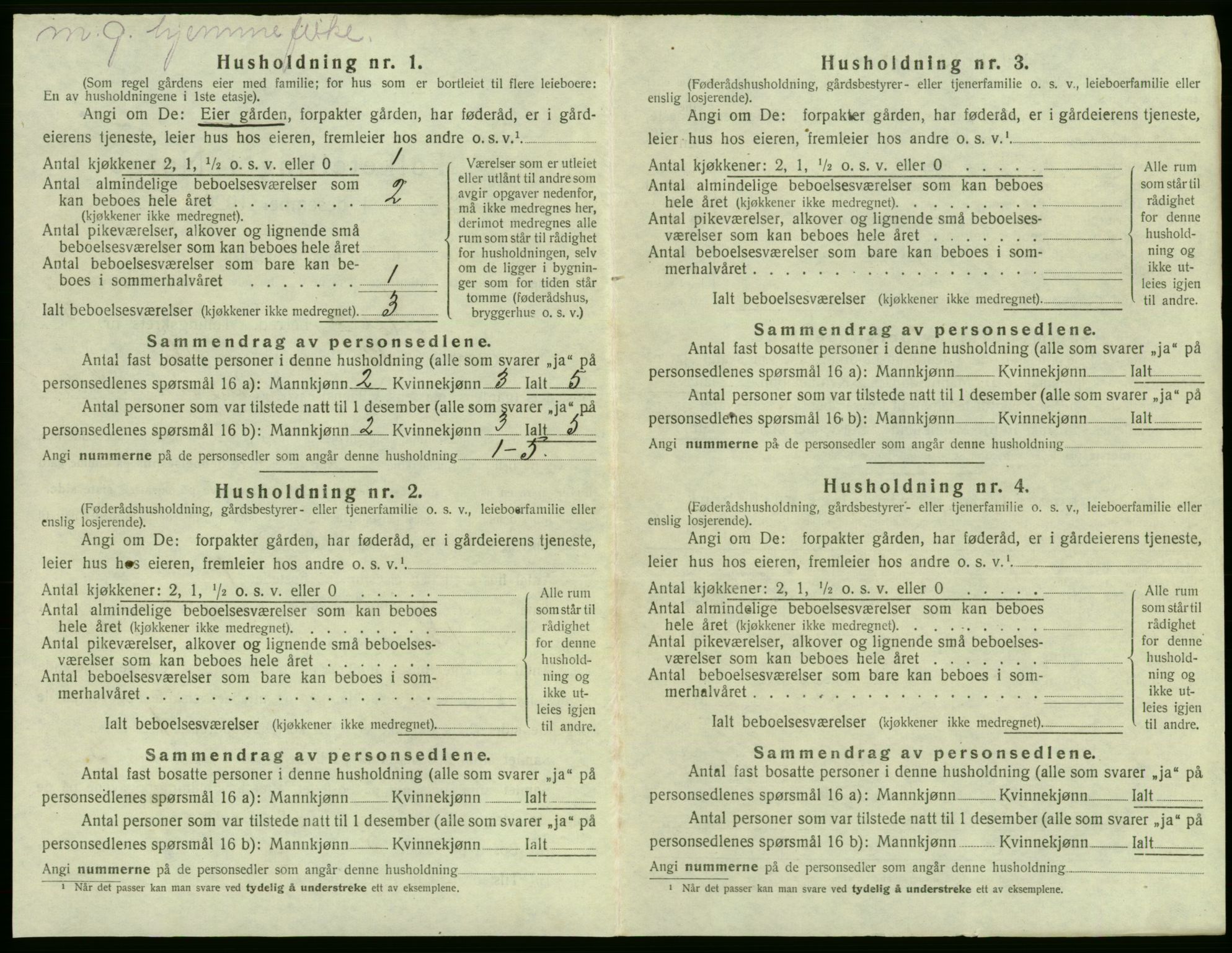 SAB, Folketelling 1920 for 1246 Fjell herred, 1920, s. 294