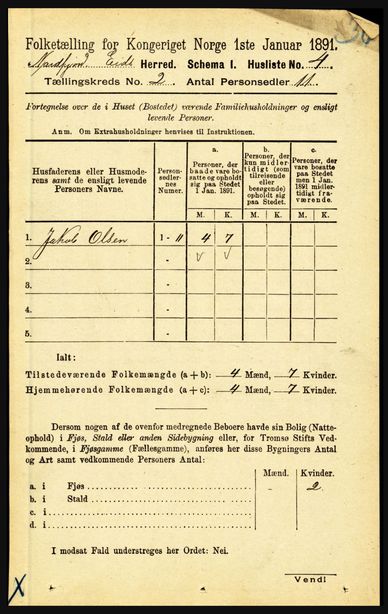 RA, Folketelling 1891 for 1443 Eid herred, 1891, s. 282