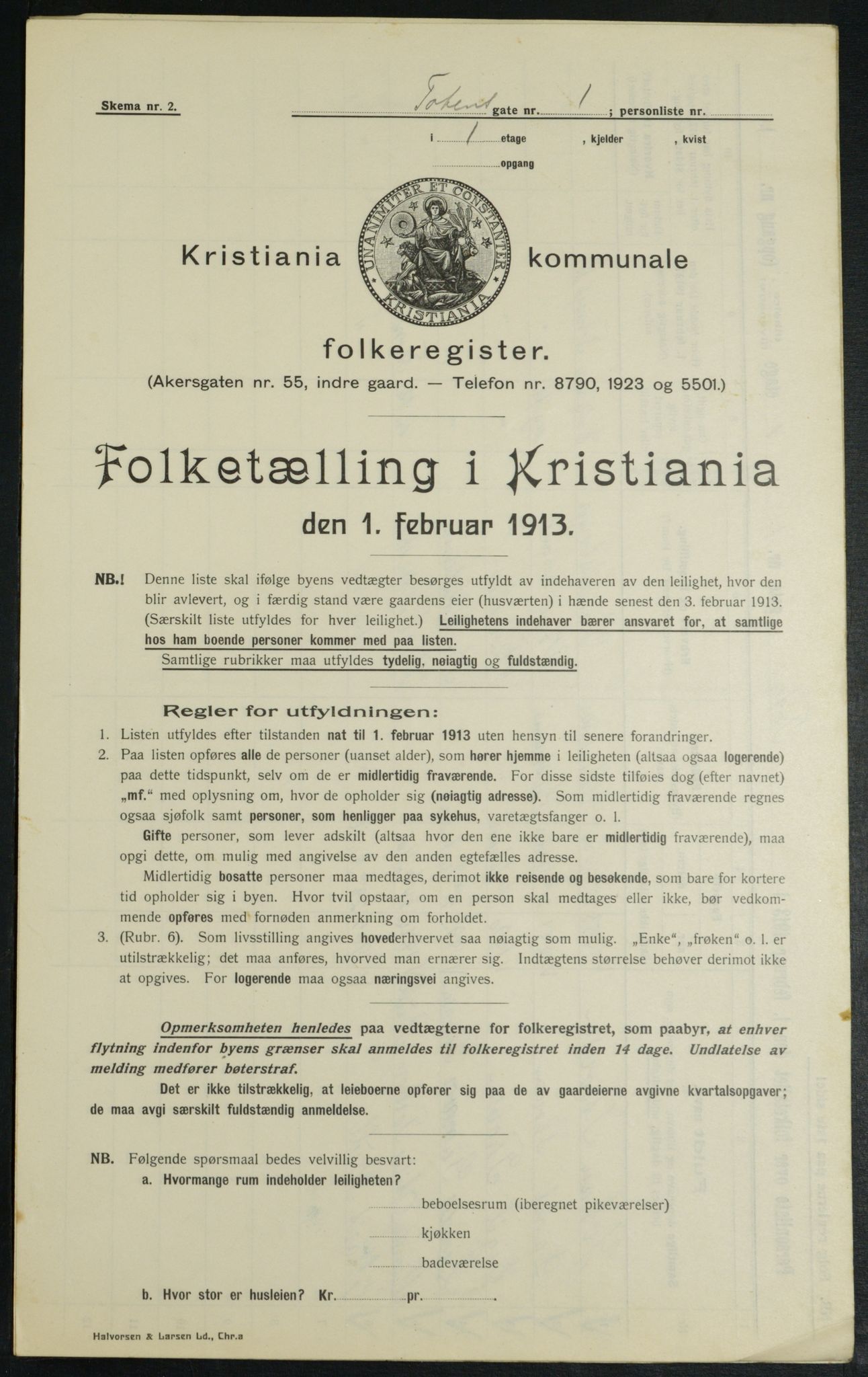 OBA, Kommunal folketelling 1.2.1913 for Kristiania, 1913, s. 115297
