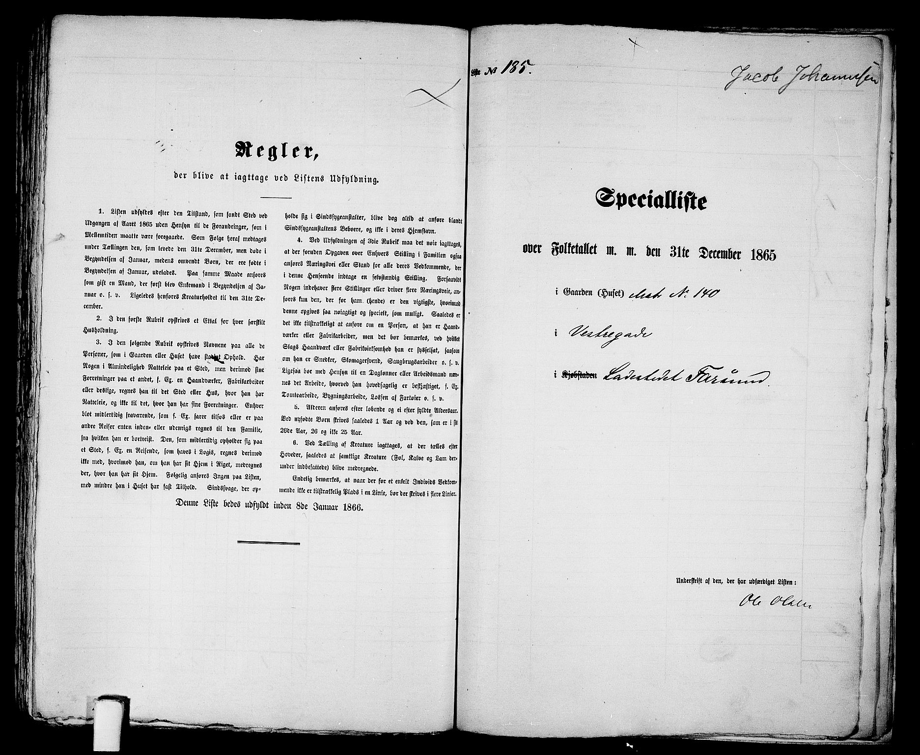 RA, Folketelling 1865 for 1003B Vanse prestegjeld, Farsund ladested, 1865, s. 377