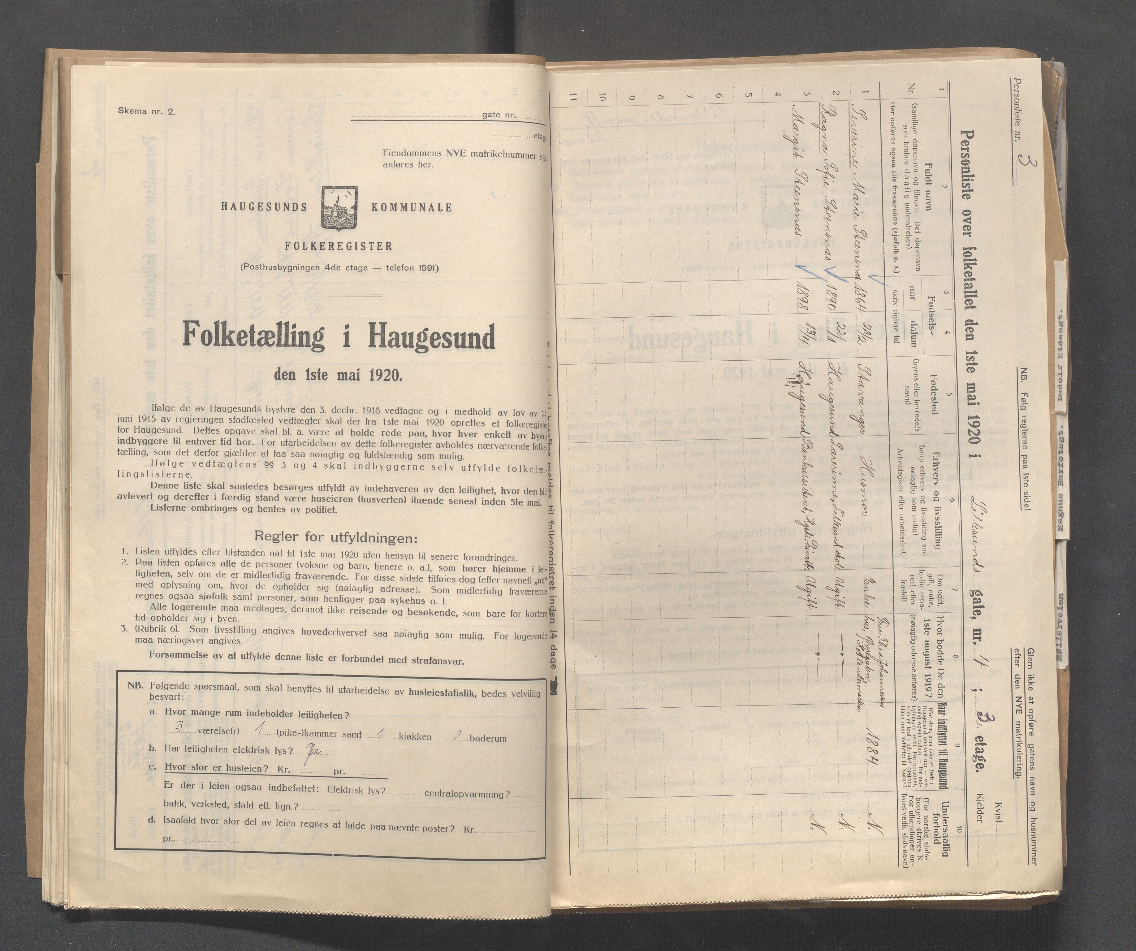 IKAR, Kommunal folketelling 1.5.1920 for Haugesund, 1920, s. 2867