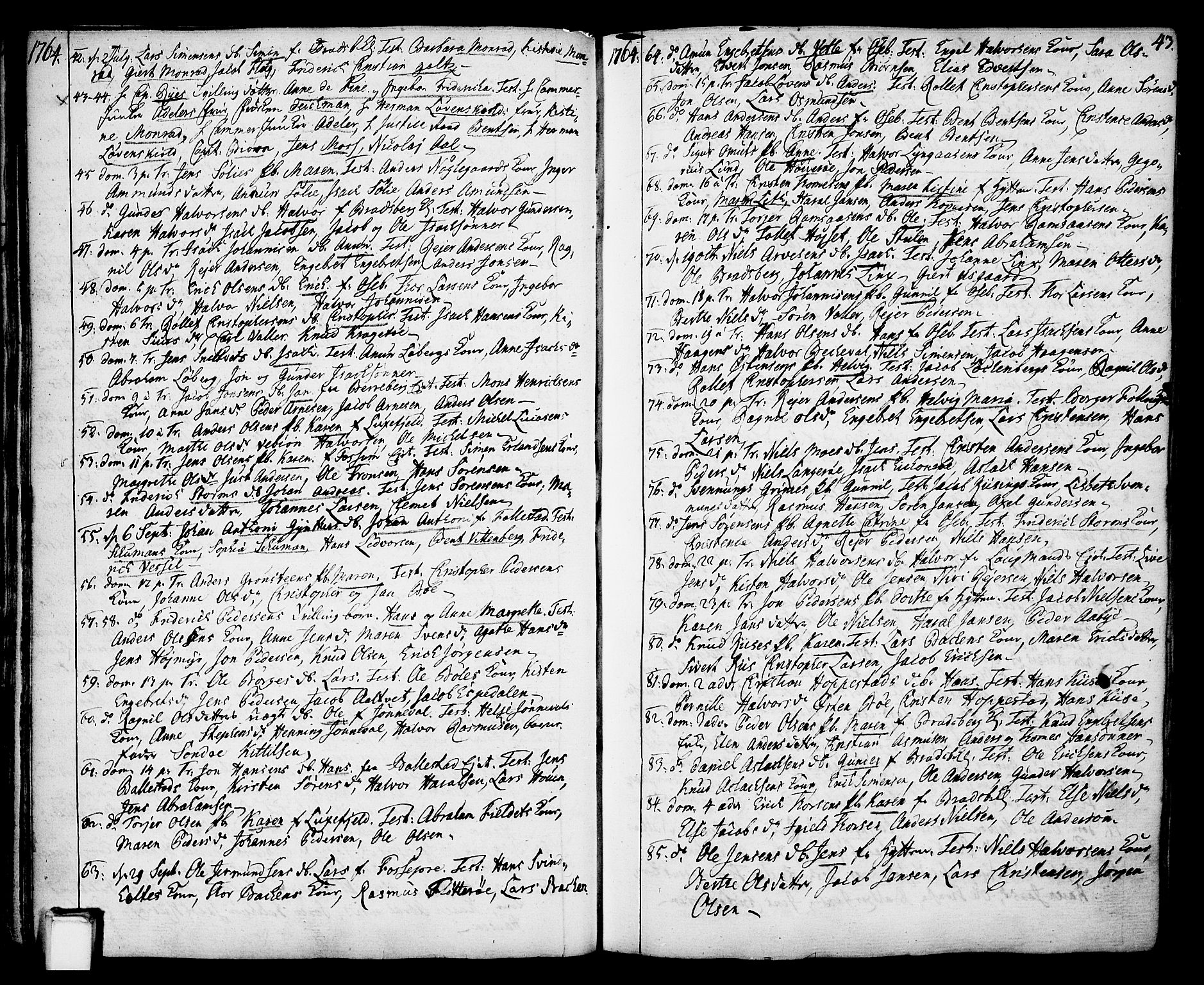 Gjerpen kirkebøker, SAKO/A-265/F/Fa/L0002: Ministerialbok nr. I 2, 1747-1795, s. 43