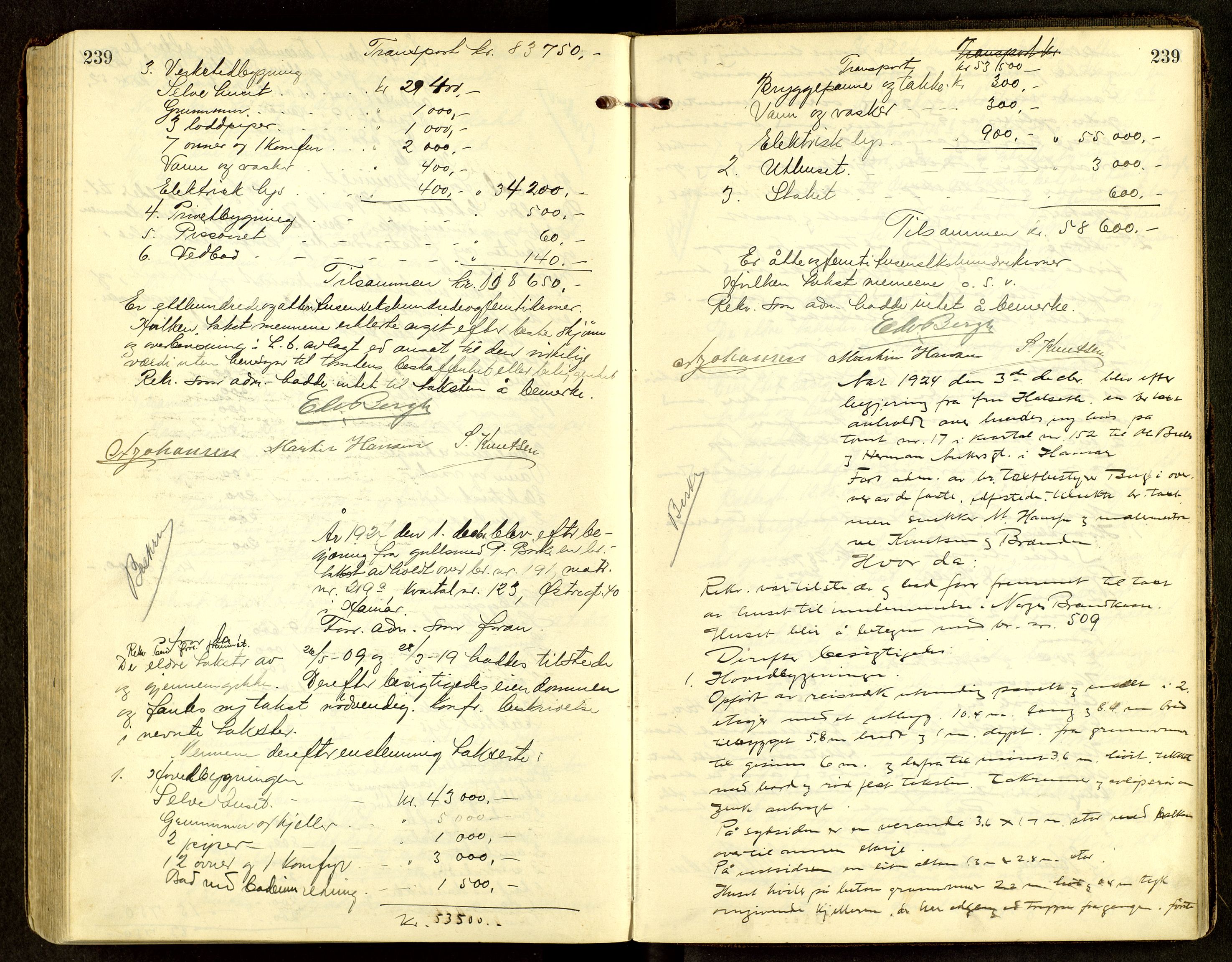 Norges Brannkasse, Hamar, AV/SAH-NBRANH-006/F/Fa/L0008: Branntakstprotokoll, 1917-1927, s. 239
