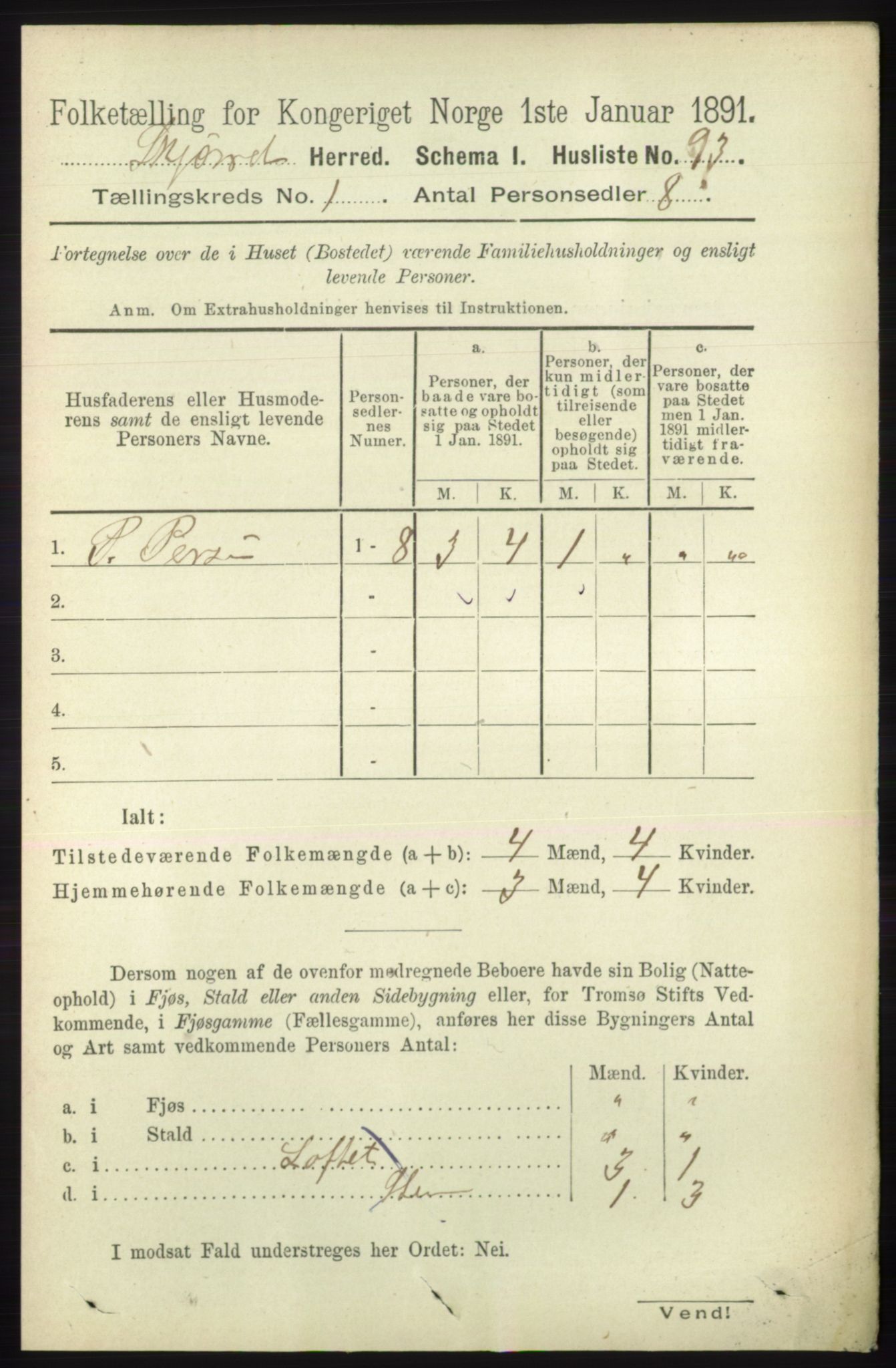 RA, Folketelling 1891 for 1941 Skjervøy herred, 1891, s. 111