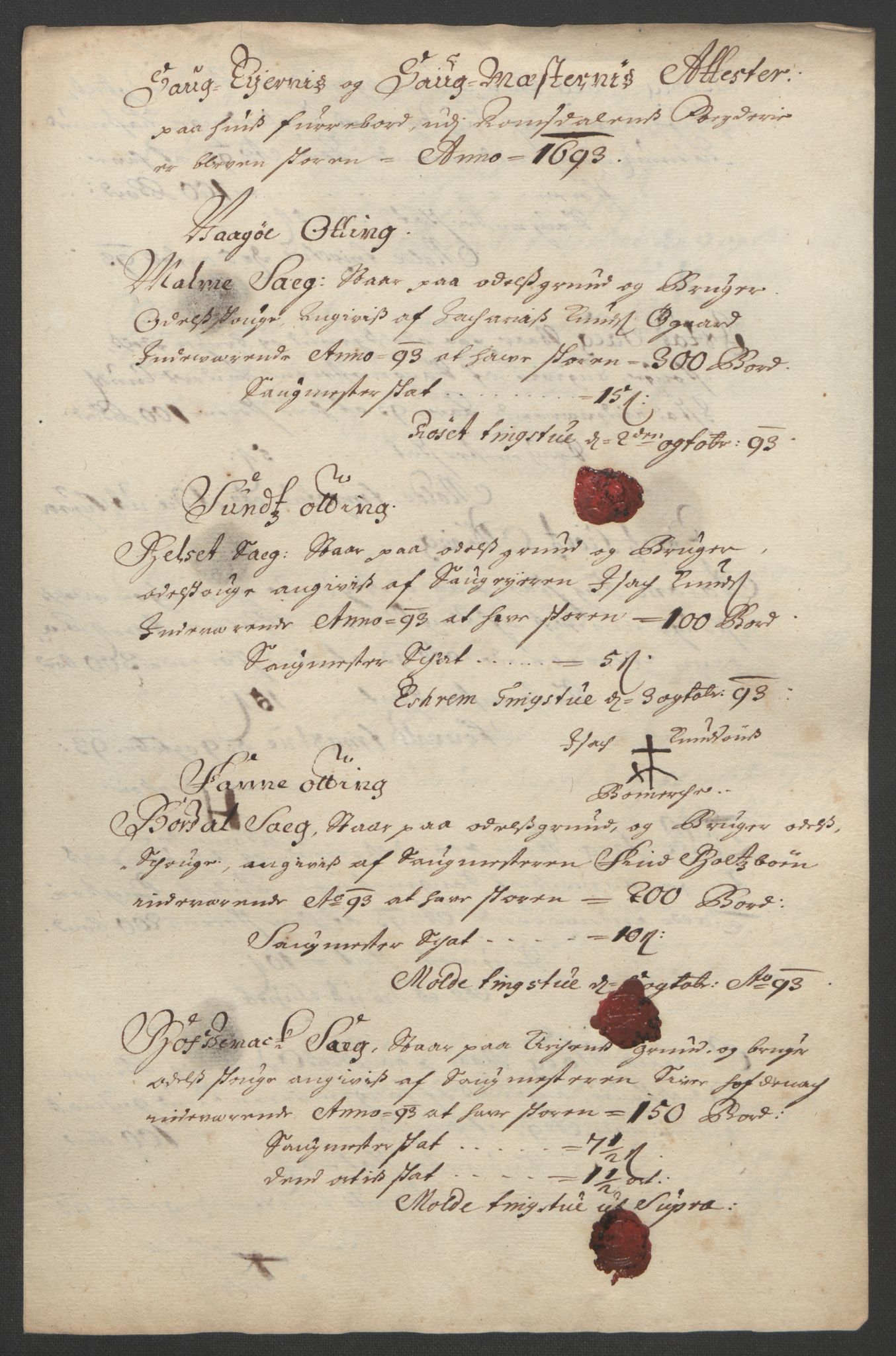 Rentekammeret inntil 1814, Reviderte regnskaper, Fogderegnskap, RA/EA-4092/R55/L3651: Fogderegnskap Romsdal, 1693-1694, s. 69