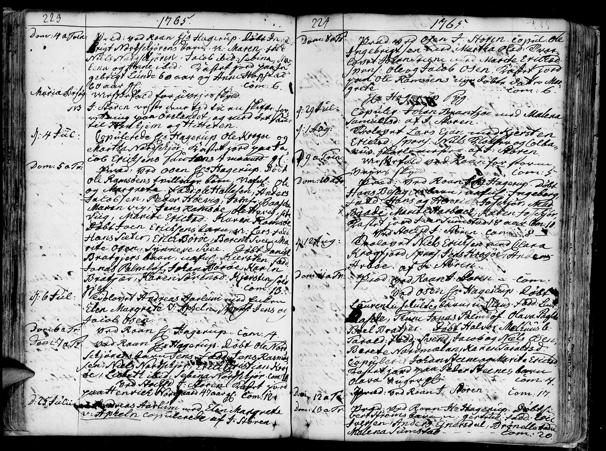 Ministerialprotokoller, klokkerbøker og fødselsregistre - Sør-Trøndelag, AV/SAT-A-1456/657/L0700: Ministerialbok nr. 657A01, 1732-1801, s. 223-224