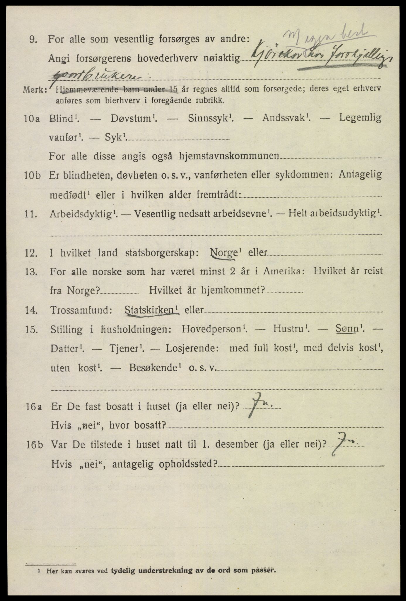 SAK, Folketelling 1920 for 0929 Åmli herred, 1920, s. 1022