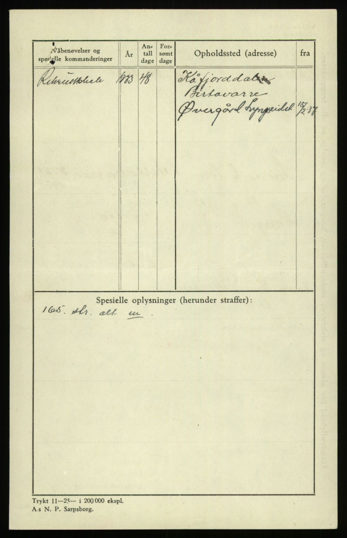 Forsvaret, Troms infanteriregiment nr. 16, AV/RA-RAFA-3146/P/Pa/L0017: Rulleblad for regimentets menige mannskaper, årsklasse 1933, 1933, s. 86