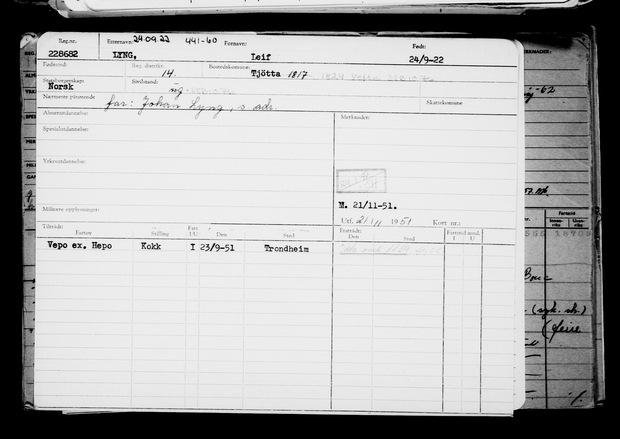 Direktoratet for sjømenn, AV/RA-S-3545/G/Gb/L0210: Hovedkort, 1922, s. 810