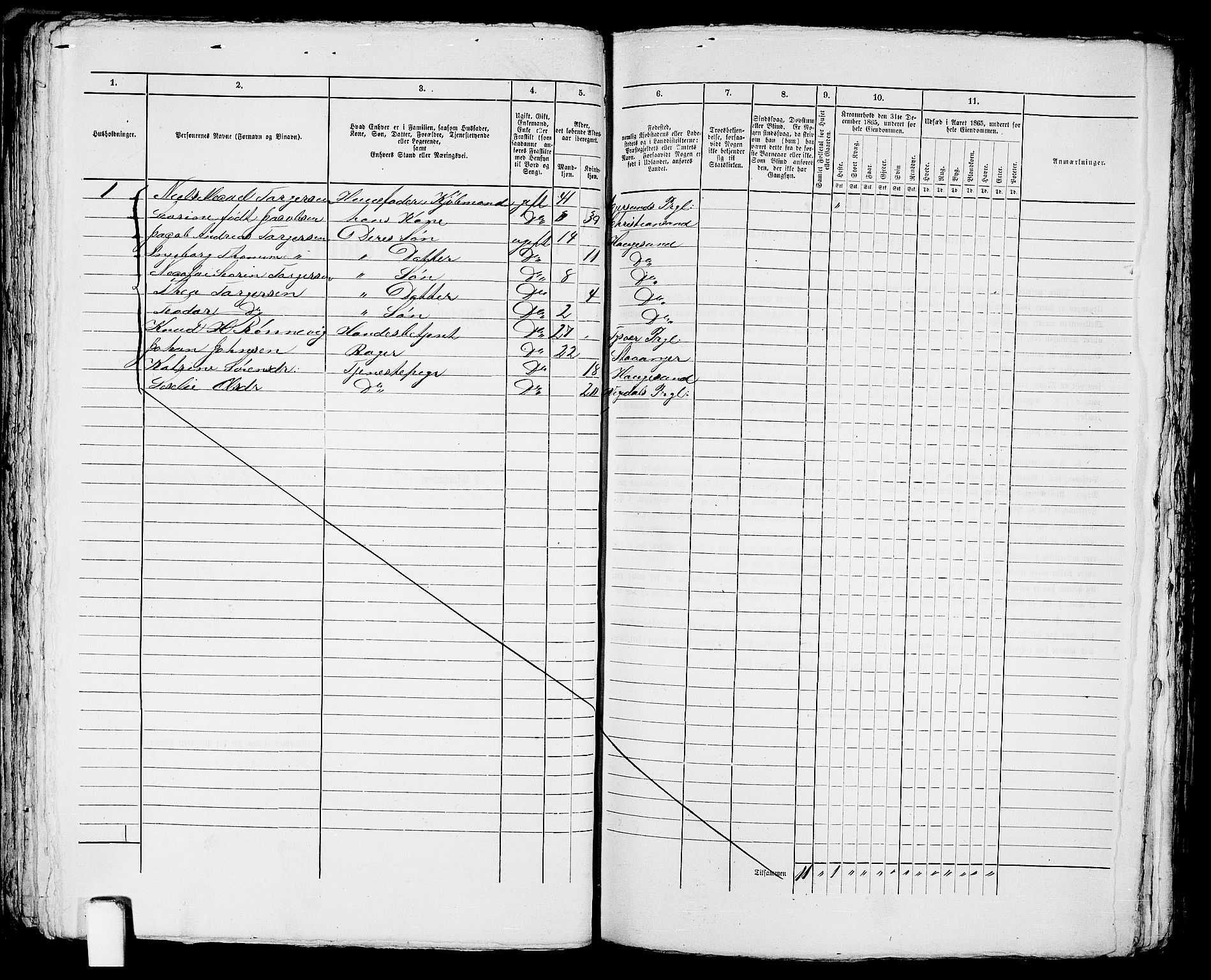 RA, Folketelling 1865 for 1106B Torvastad prestegjeld, Haugesund ladested, 1865, s. 264