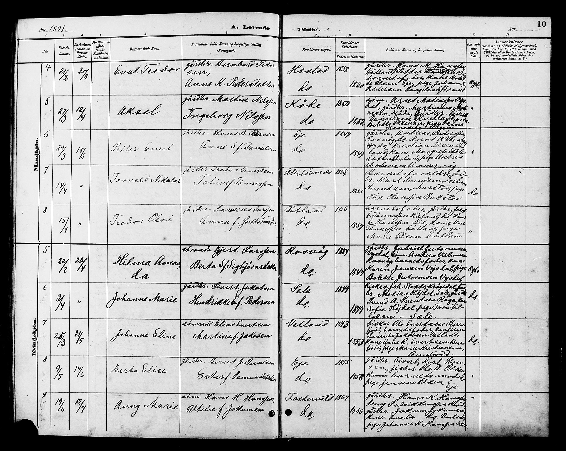 Flekkefjord sokneprestkontor, AV/SAK-1111-0012/F/Fb/Fbb/L0004: Klokkerbok nr. B 4, 1889-1907, s. 10