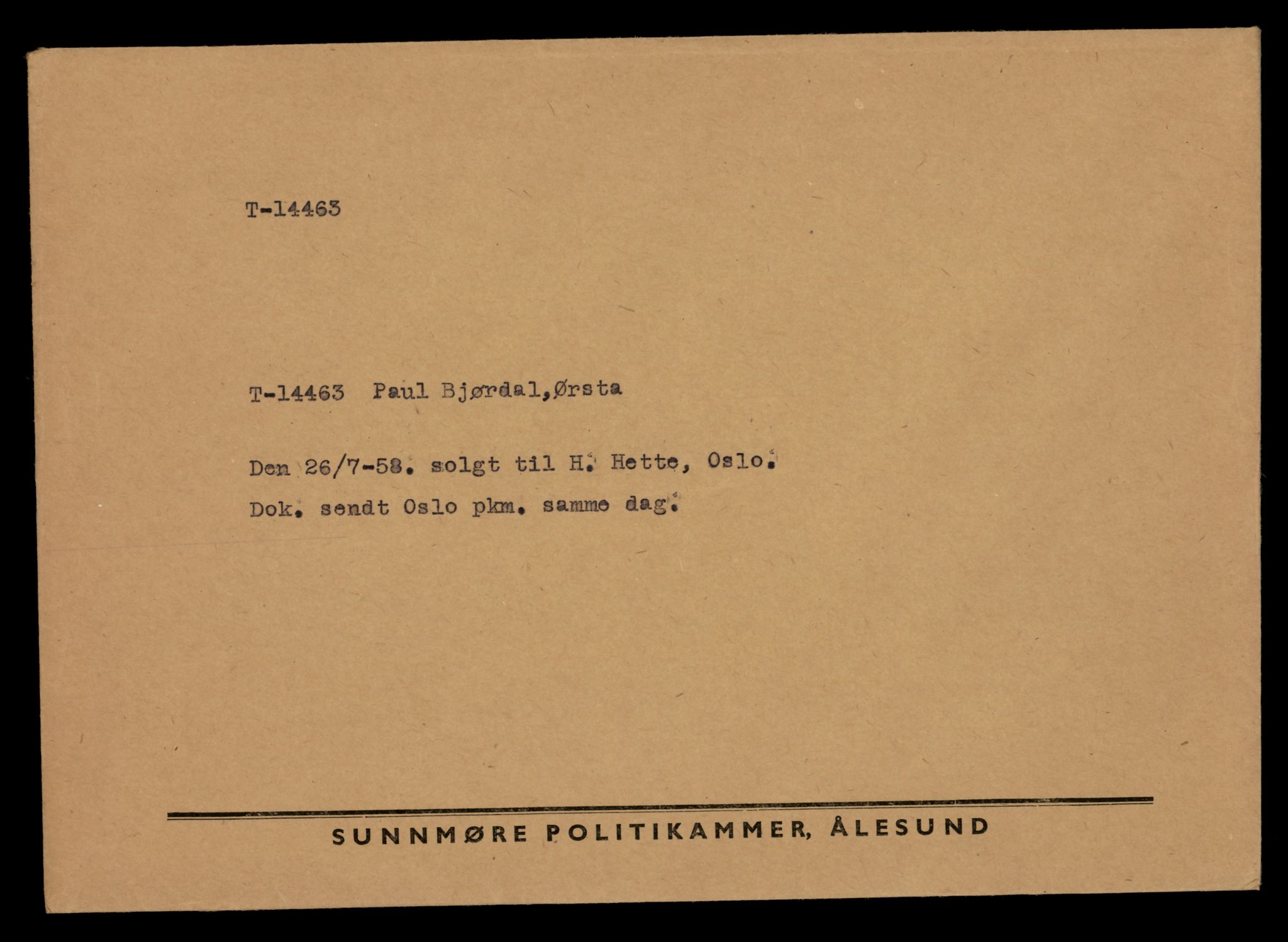 Møre og Romsdal vegkontor - Ålesund trafikkstasjon, AV/SAT-A-4099/F/Fe/L0046: Registreringskort for kjøretøy T 14445 - T 14579, 1927-1998