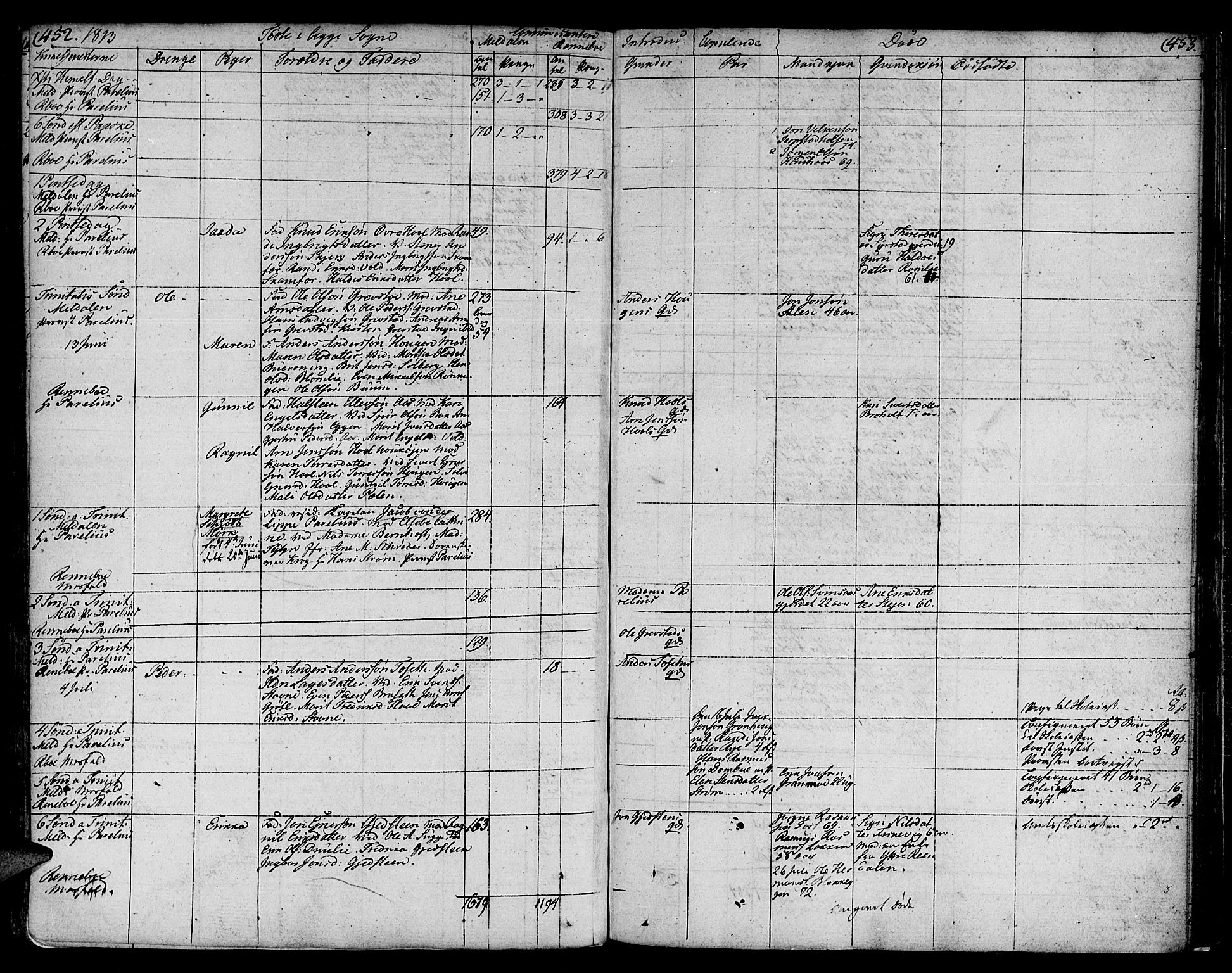 Ministerialprotokoller, klokkerbøker og fødselsregistre - Sør-Trøndelag, SAT/A-1456/672/L0852: Ministerialbok nr. 672A05, 1776-1815, s. 452-453