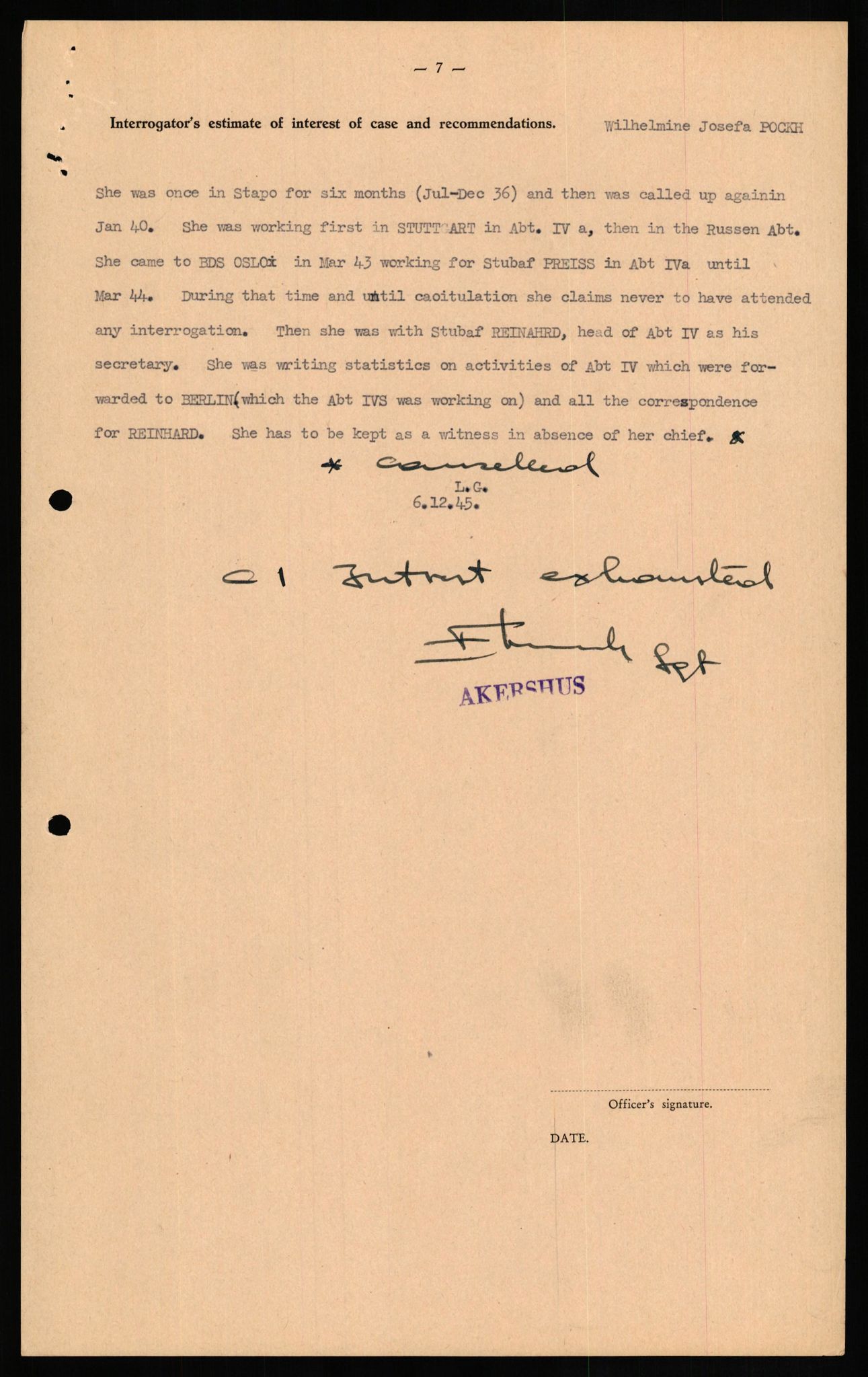 Forsvaret, Forsvarets overkommando II, AV/RA-RAFA-3915/D/Db/L0026: CI Questionaires. Tyske okkupasjonsstyrker i Norge. Tyskere., 1945-1946, s. 247