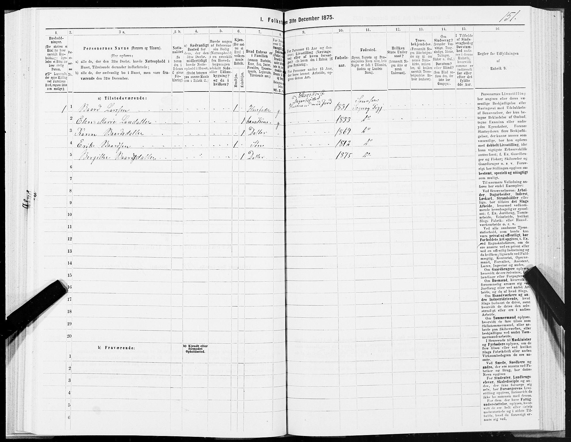 SAT, Folketelling 1875 for 1736P Snåsa prestegjeld, 1875, s. 3151