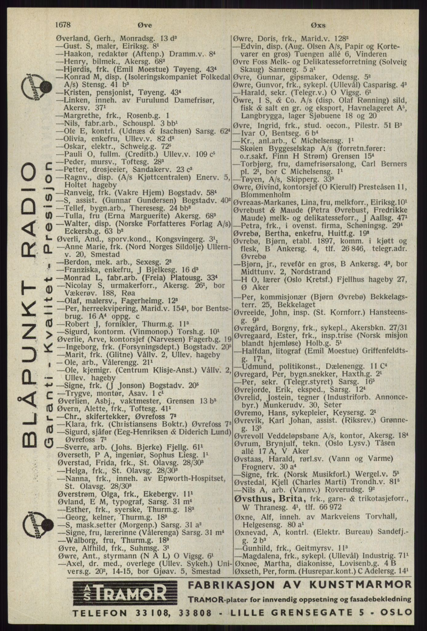 Kristiania/Oslo adressebok, PUBL/-, 1941, s. 1678