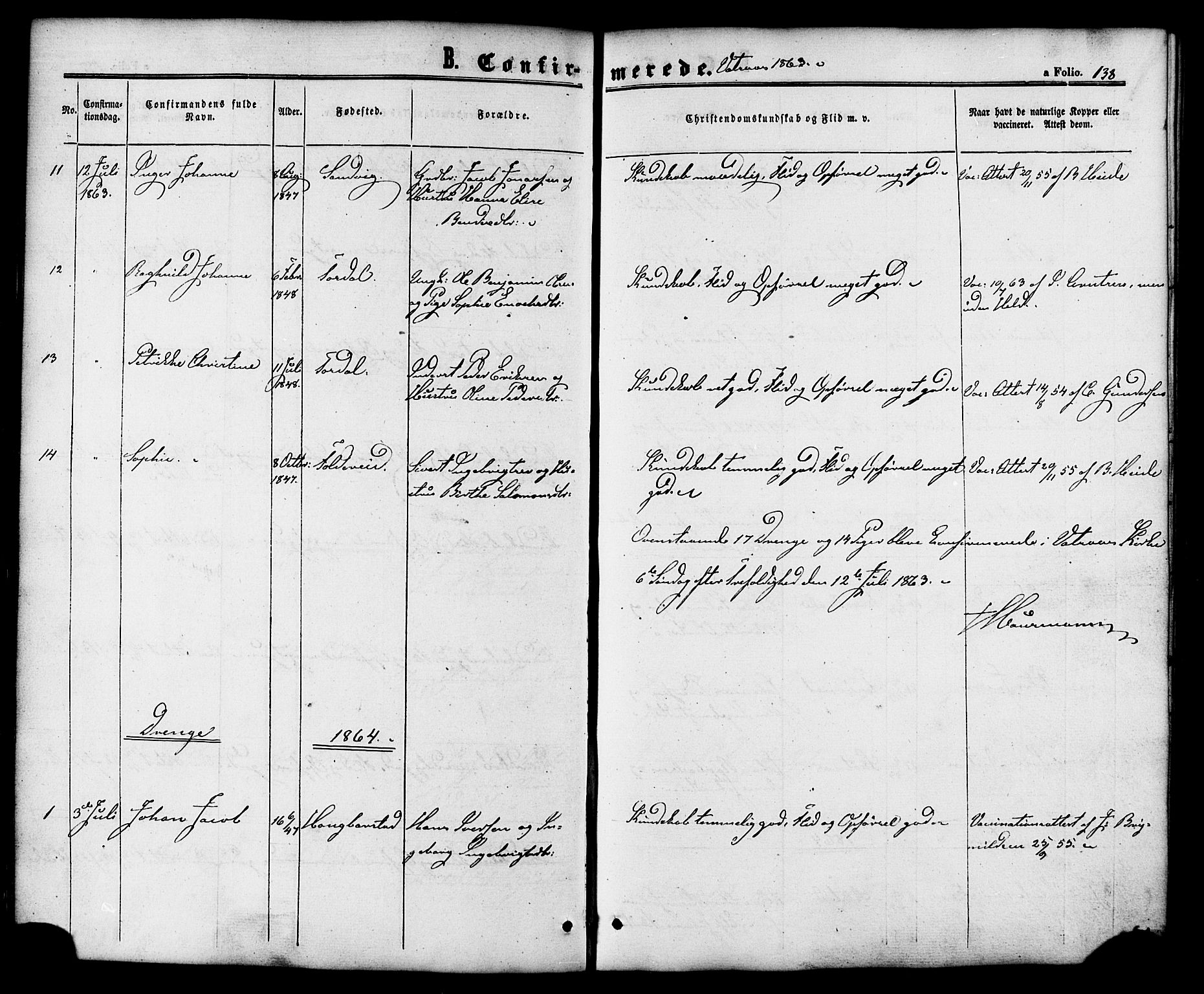 Ministerialprotokoller, klokkerbøker og fødselsregistre - Nordland, SAT/A-1459/810/L0146: Ministerialbok nr. 810A08 /1, 1862-1874, s. 138