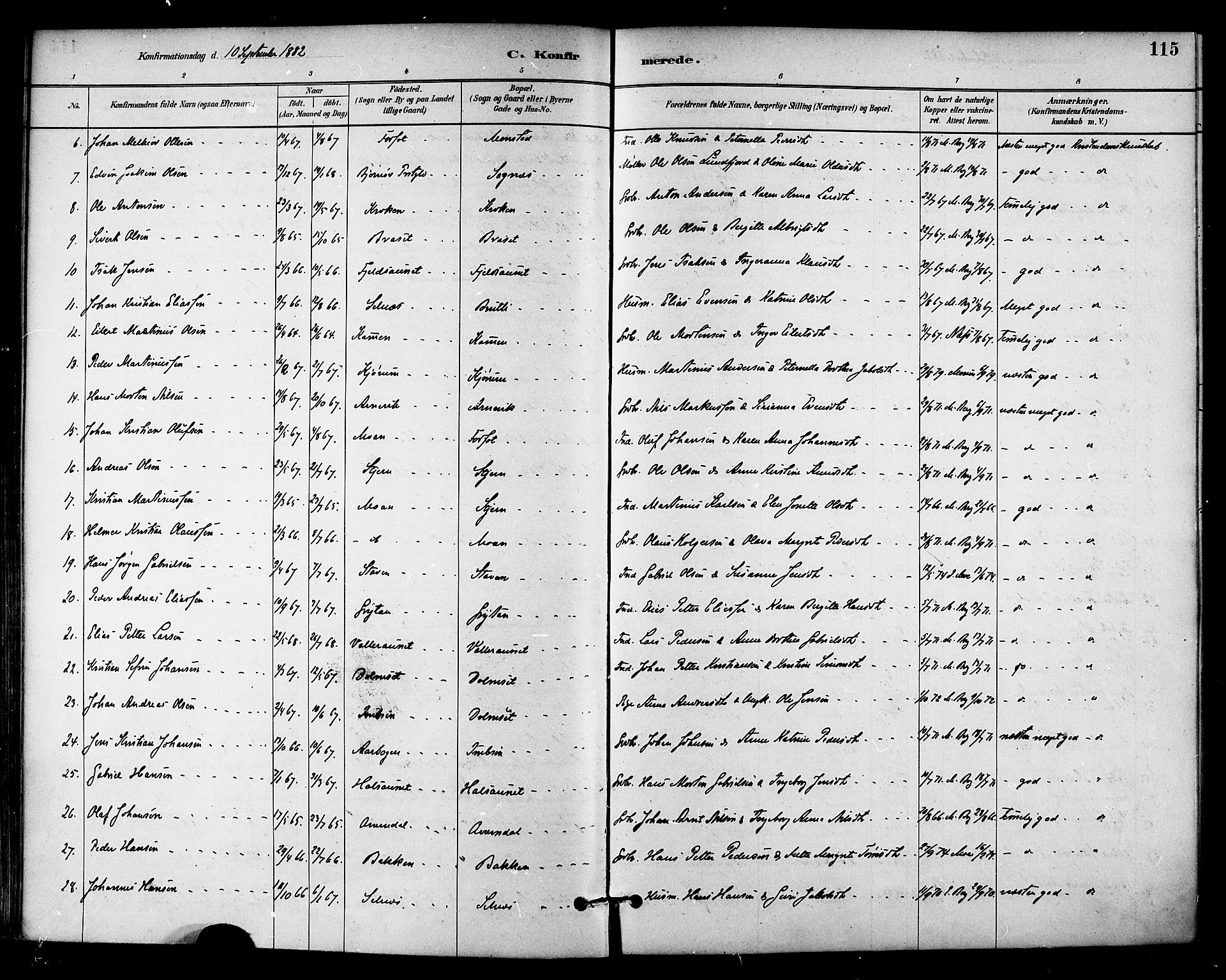 Ministerialprotokoller, klokkerbøker og fødselsregistre - Sør-Trøndelag, SAT/A-1456/655/L0680: Ministerialbok nr. 655A09, 1880-1894, s. 115
