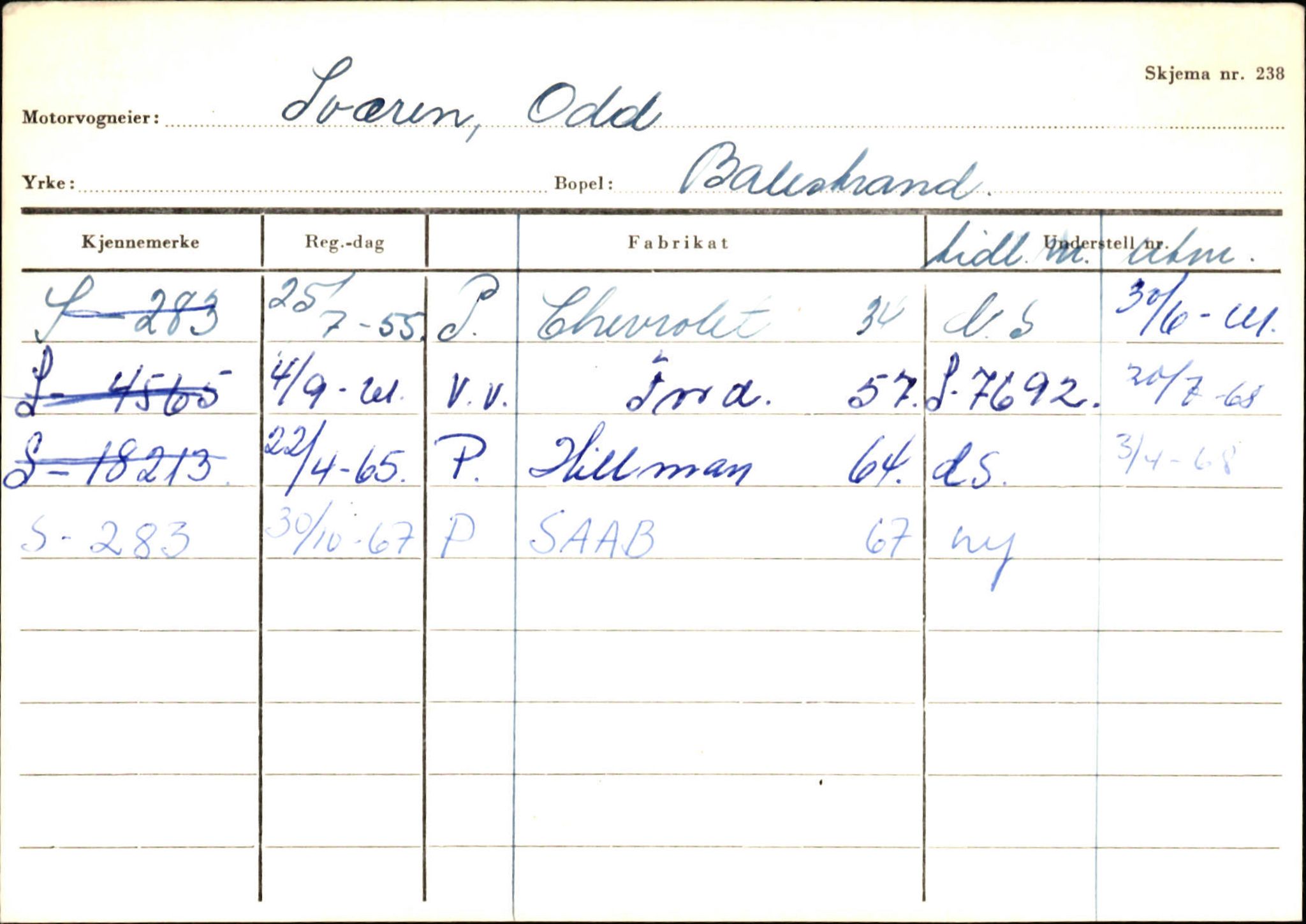 Statens vegvesen, Sogn og Fjordane vegkontor, AV/SAB-A-5301/4/F/L0132: Eigarregister Askvoll A-Å. Balestrand A-Å, 1945-1975, s. 2372