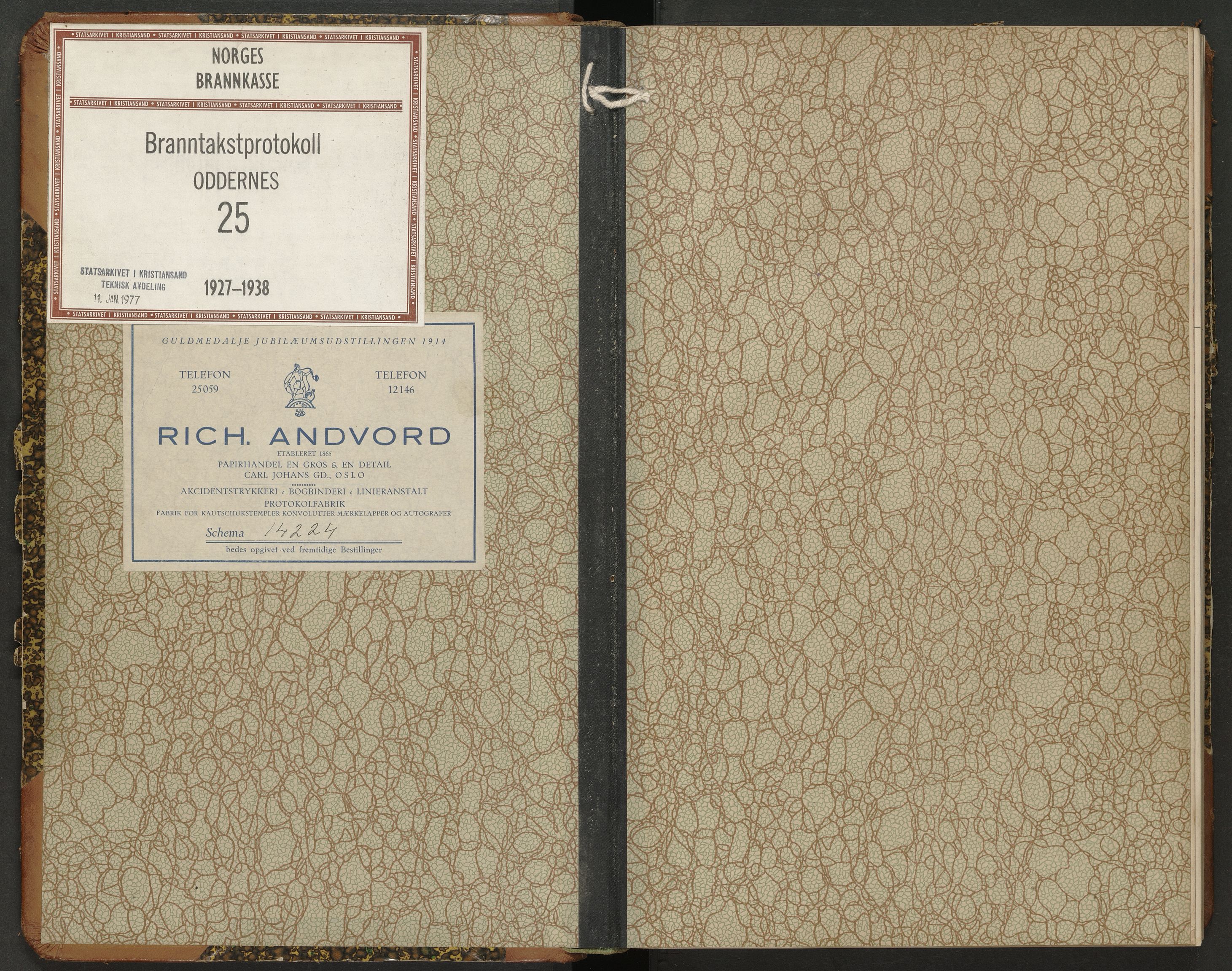 Norges Brannkasse Oddernes, AV/SAK-2241-0042/F/Fa/L0025: Branntakstprotokoll nr. 25, 1928-1932