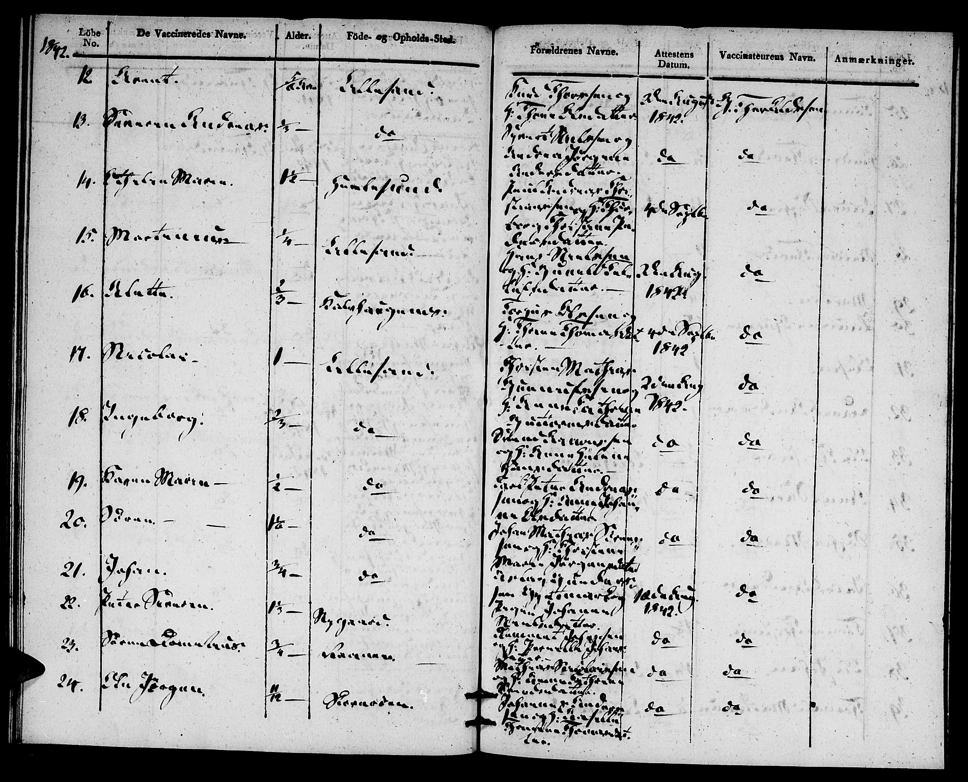 Vestre Moland sokneprestkontor, AV/SAK-1111-0046/F/Ff/L0002/0003: Vaksinasjonsprotokoll nr. A VI 3, 1830-1844