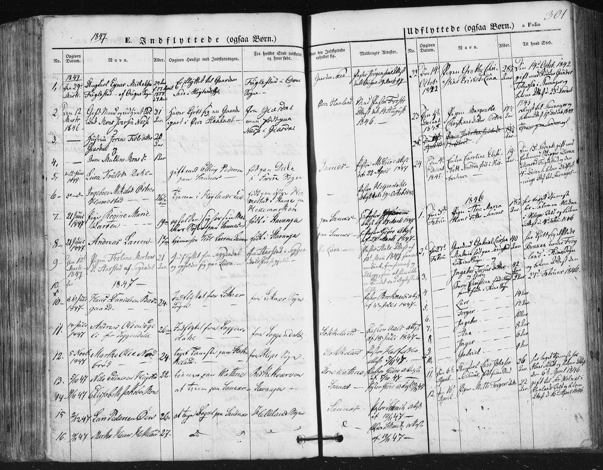 Høyland sokneprestkontor, AV/SAST-A-101799/001/30BA/L0008: Ministerialbok nr. A 8, 1841-1856, s. 301
