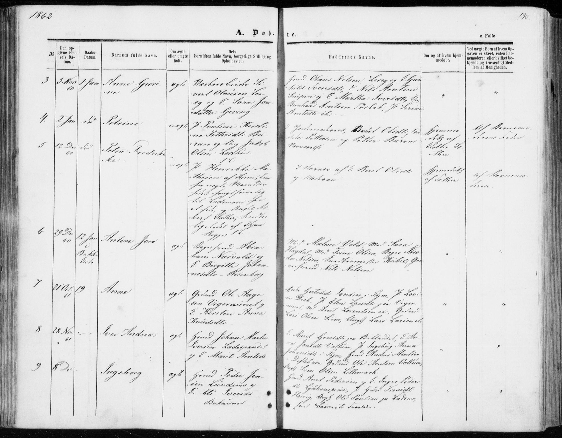 Ministerialprotokoller, klokkerbøker og fødselsregistre - Sør-Trøndelag, SAT/A-1456/606/L0292: Ministerialbok nr. 606A07, 1856-1865, s. 130