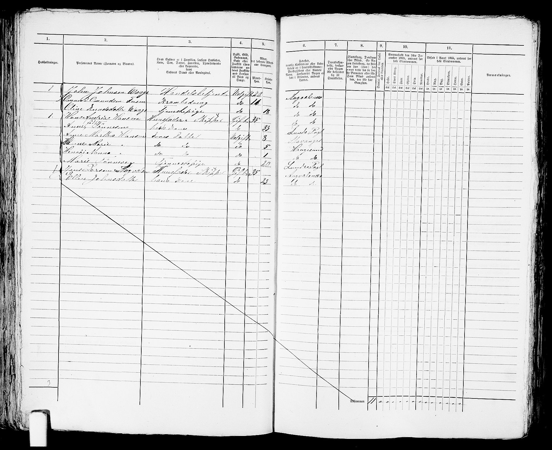 RA, Folketelling 1865 for 1106B Torvastad prestegjeld, Haugesund ladested, 1865, s. 92