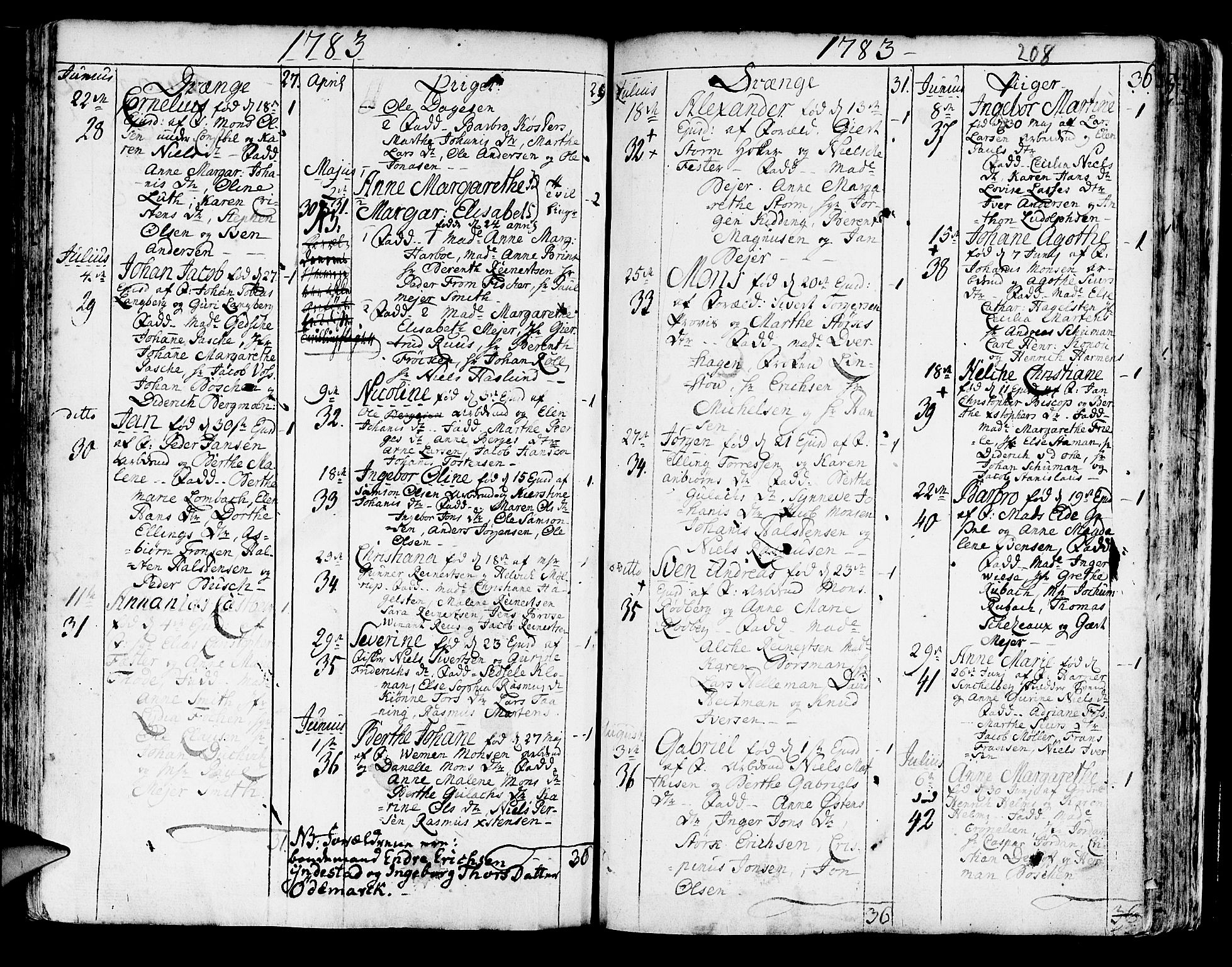 Korskirken sokneprestembete, AV/SAB-A-76101/H/Haa/L0005: Ministerialbok nr. A 5, 1751-1789, s. 208