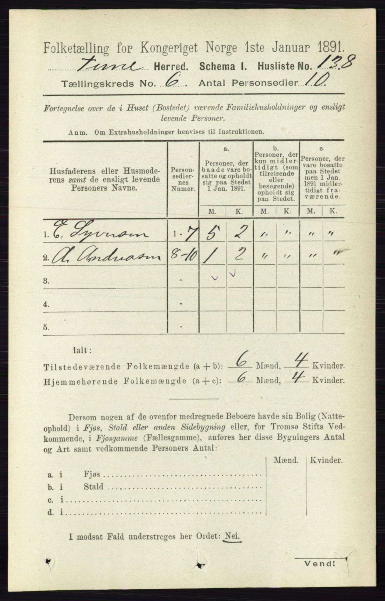 RA, Folketelling 1891 for 0130 Tune herred, 1891, s. 4089