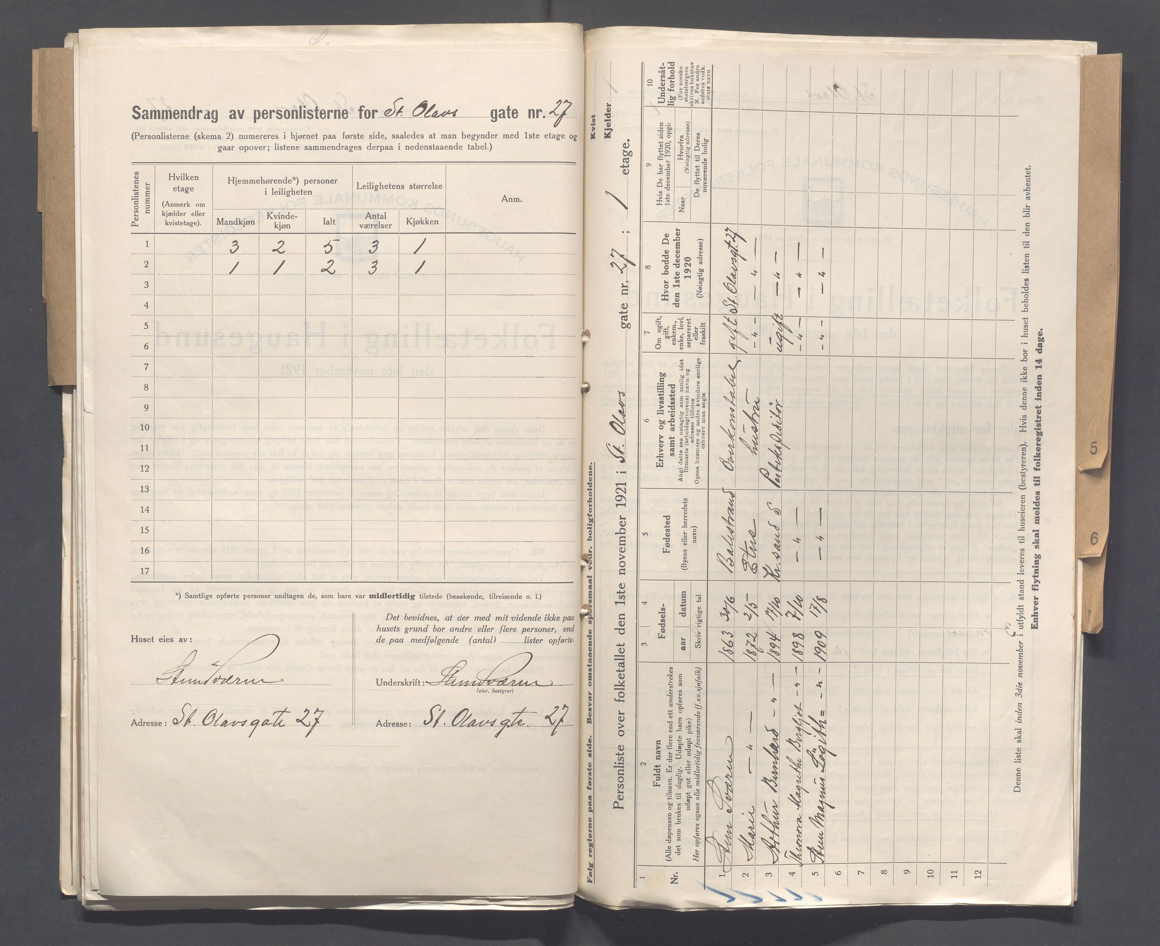 IKAR, Kommunal folketelling 1.11.1921 for Haugesund, 1921, s. 4312