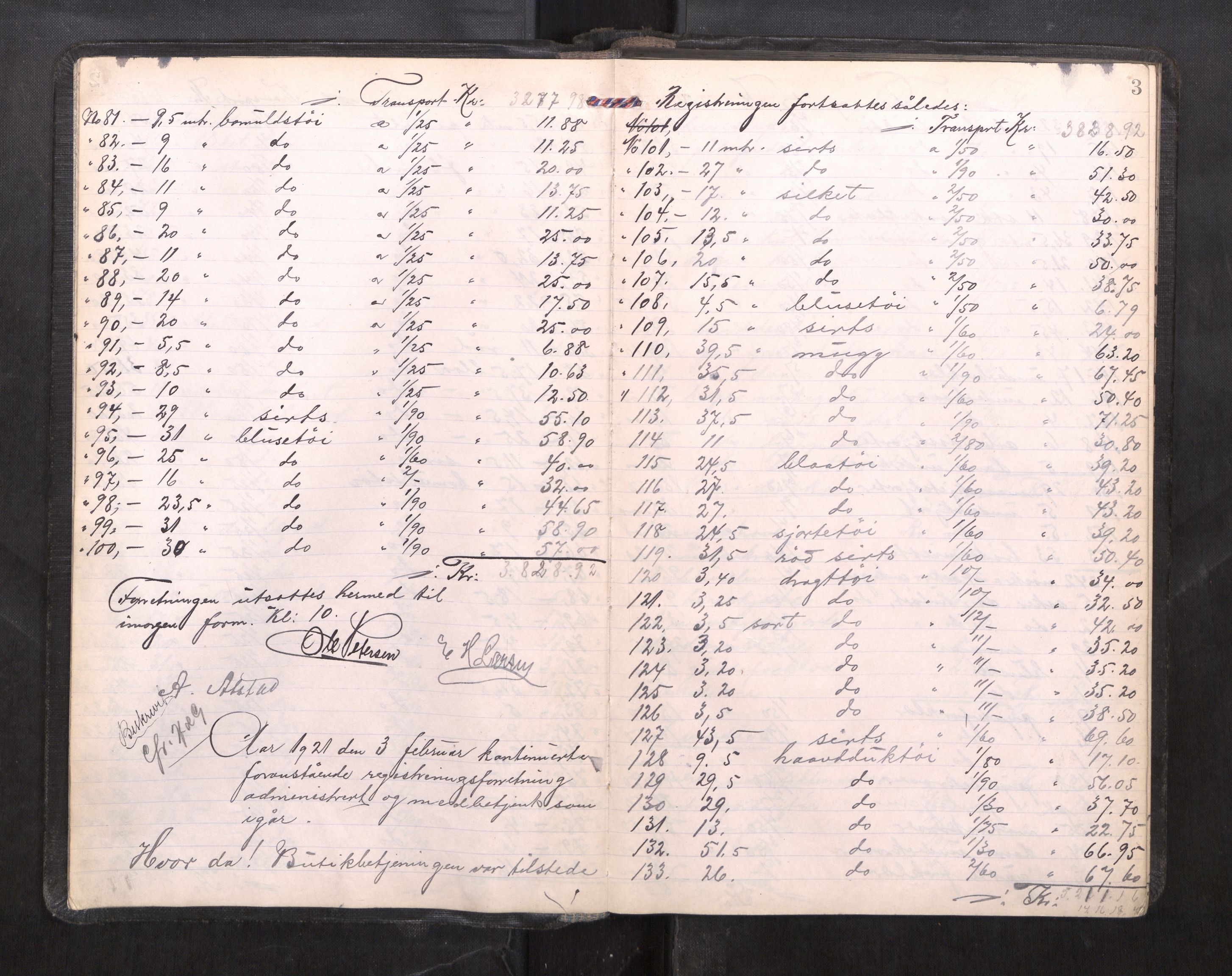 Trondheim byfogd, AV/SAT-A-0003/1/3/3C/L0039: Skifteregistreringsprotokoll - 2/2-27/9. (u/ register), 1921-1922, s. 3