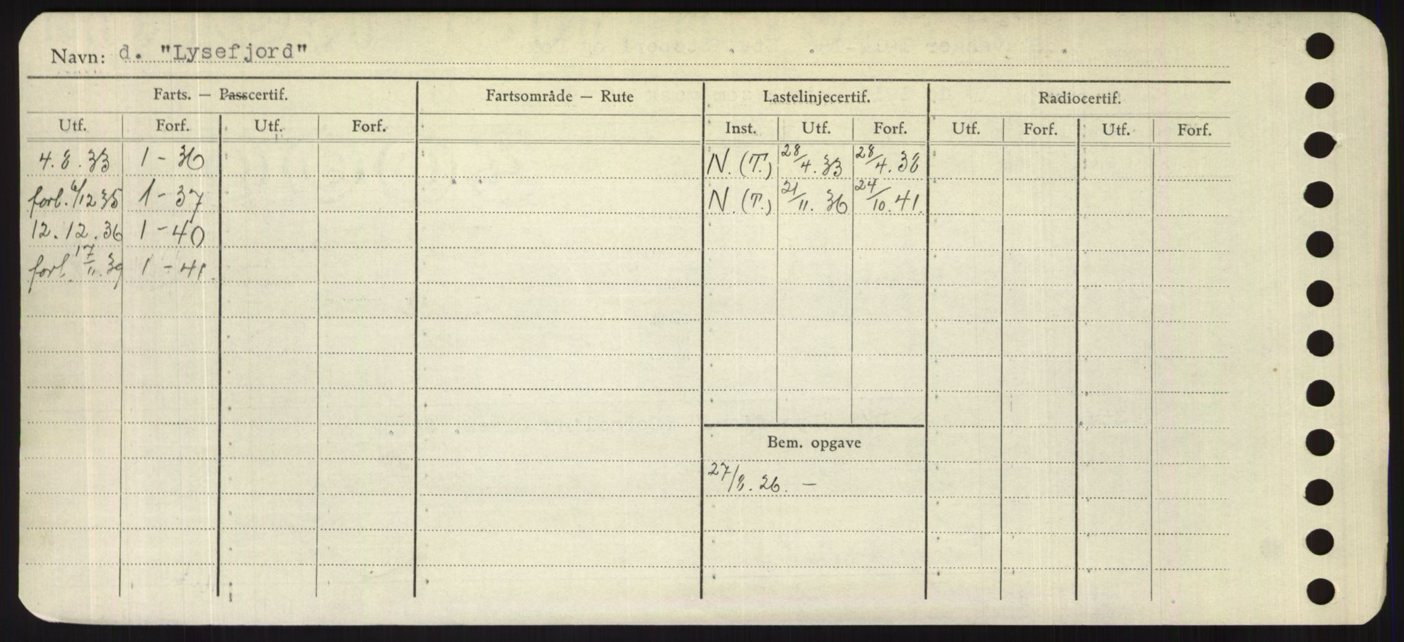 Sjøfartsdirektoratet med forløpere, Skipsmålingen, RA/S-1627/H/Hd/L0023: Fartøy, Lia-Løv, s. 506